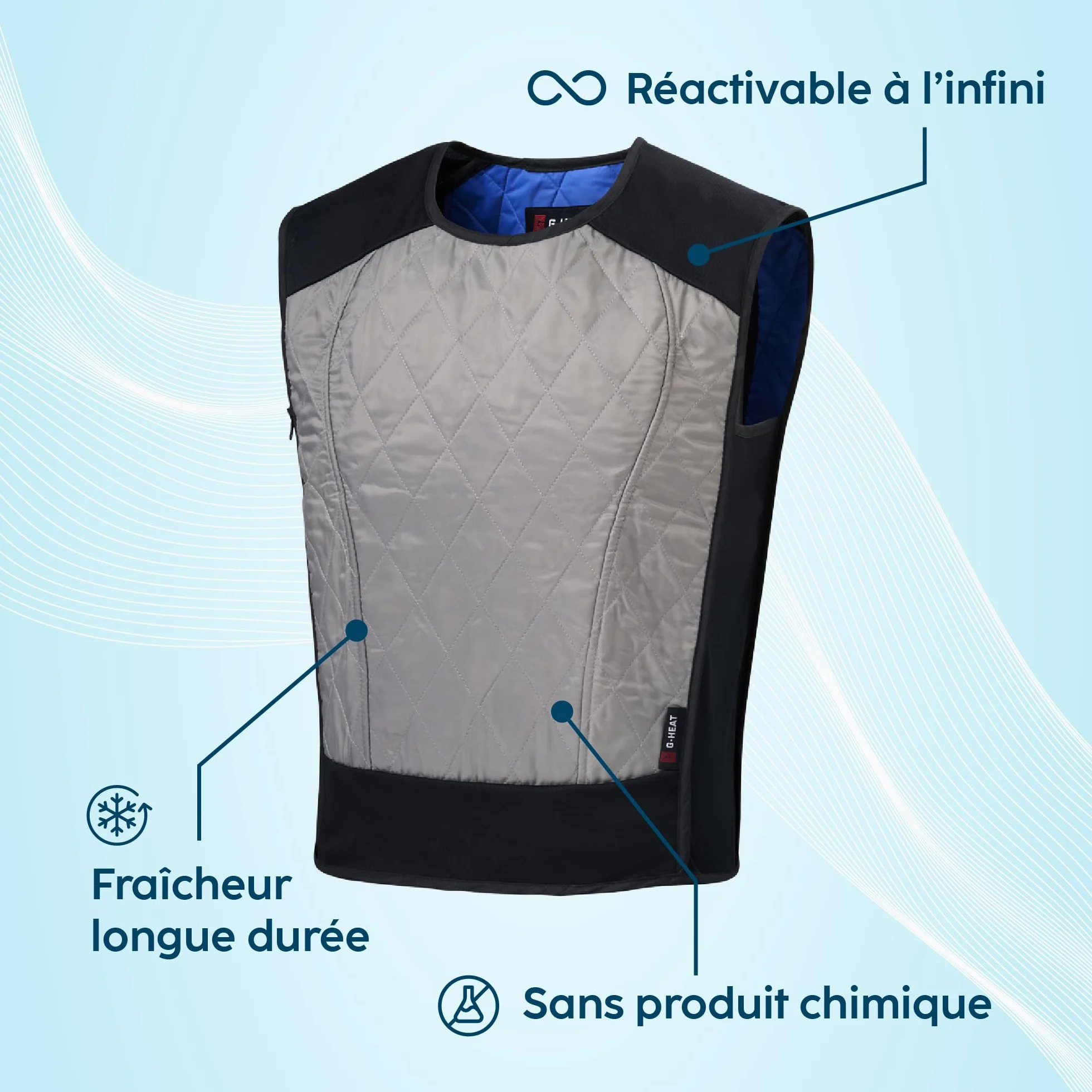 Chaleco refrescante G-HEAT Policool Ultraligero Transpirable Efecto Frescura Instantánea