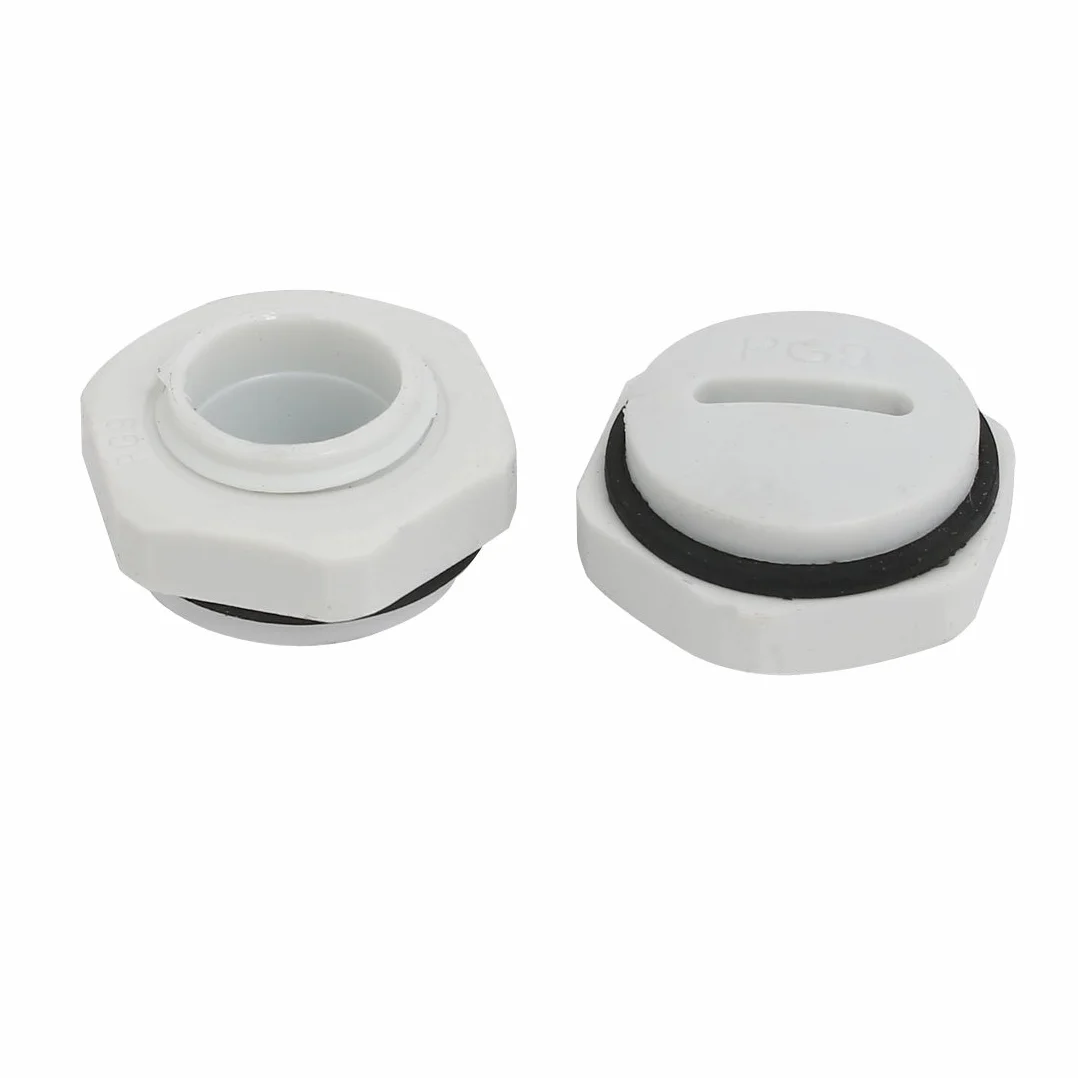 Sourcing Map Tapa de prensaestopas PG9 rosca macho nailon gris 10 piezas