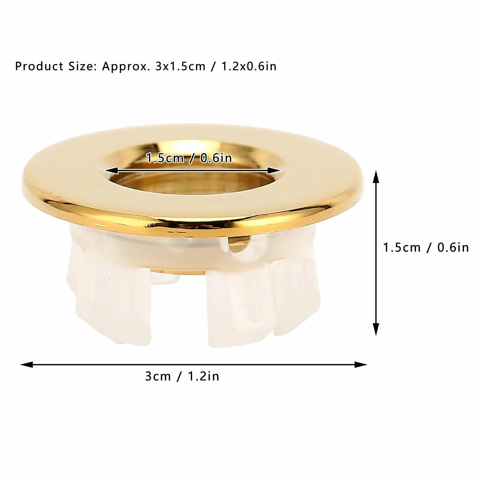 Tapa de desbordamiento para fregadero latón circular - Anillo de repuesto inserto lavabo cocina