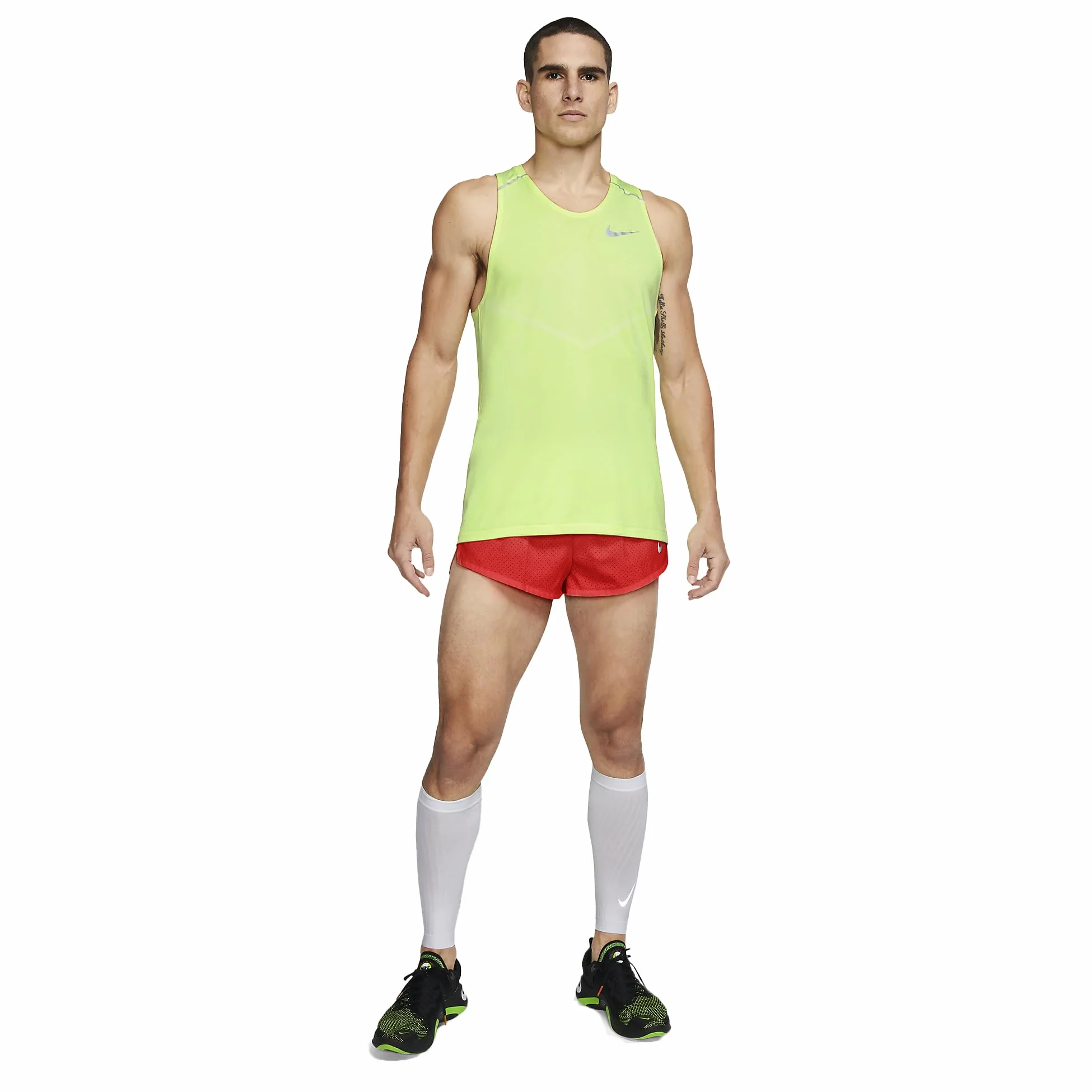 Nike Dri-FIT Fast Bright Crimson CJ7845-635 - Pantalones cortos de carreras para hombre, 5 cm