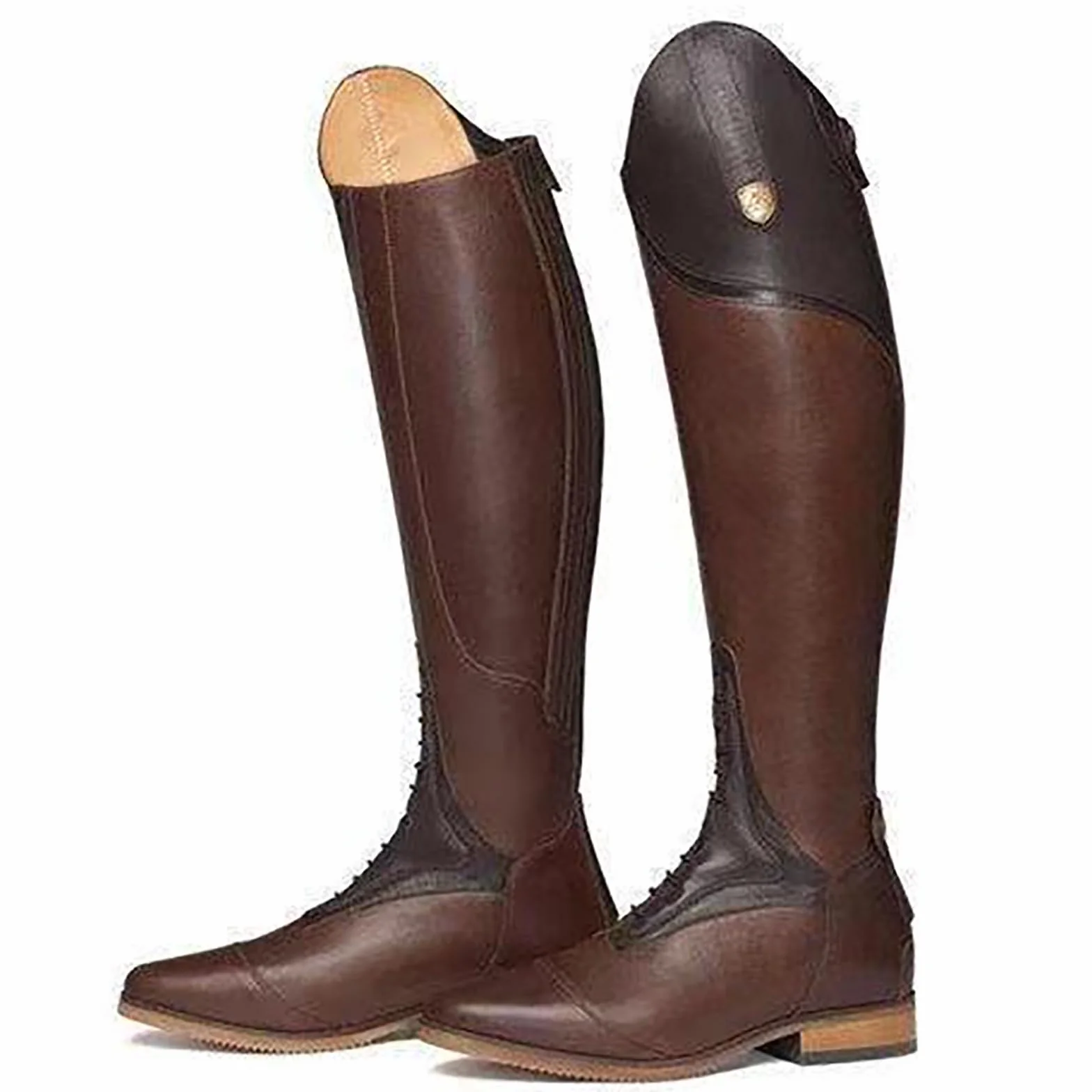 Botas Altas De Otoño Ecuestres (34-48), Resistentes Al Desgaste + Cremallera Trasera, Unisex/Antideslizantes, Hasta La Rodilla/Tacón Medio (3-5 Cm), Para Primavera/Otoño,45,Brown