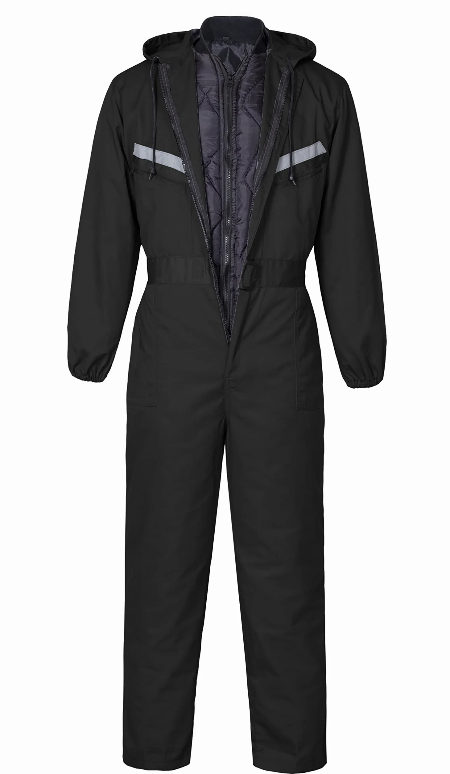 Hombre 2 Piezas Mono de Trabajo Multibolsillos de Manga Larga Ropa de Trabajo Invierno Cálido Mono de Trabajo para Mecánicos