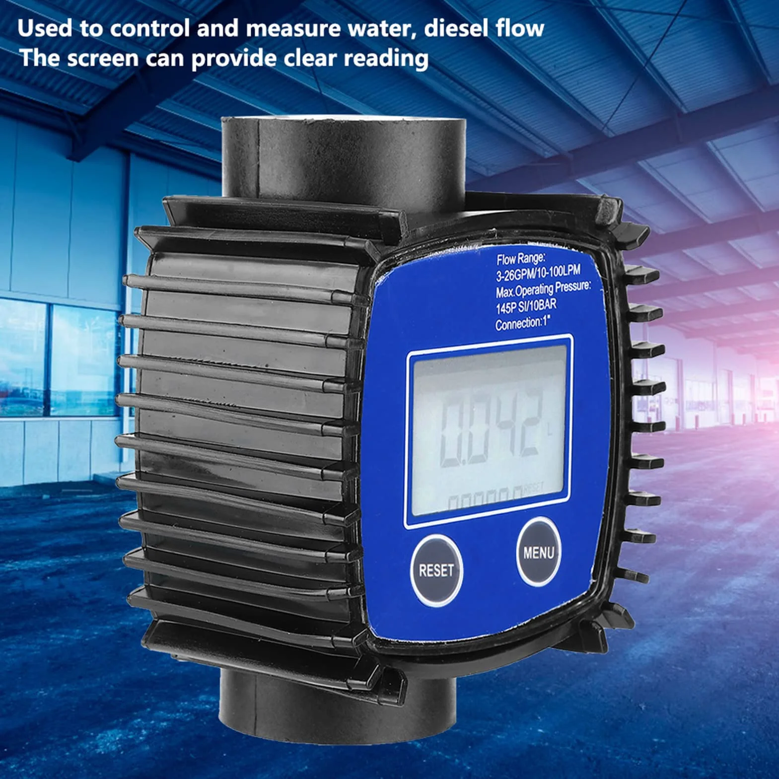 Medidor de Flujo Diesel de Alta Precisión, Caudalímetro Agua Rosca 1 Pulgada, Medidor Flujo Digital para Diésel Gasolina