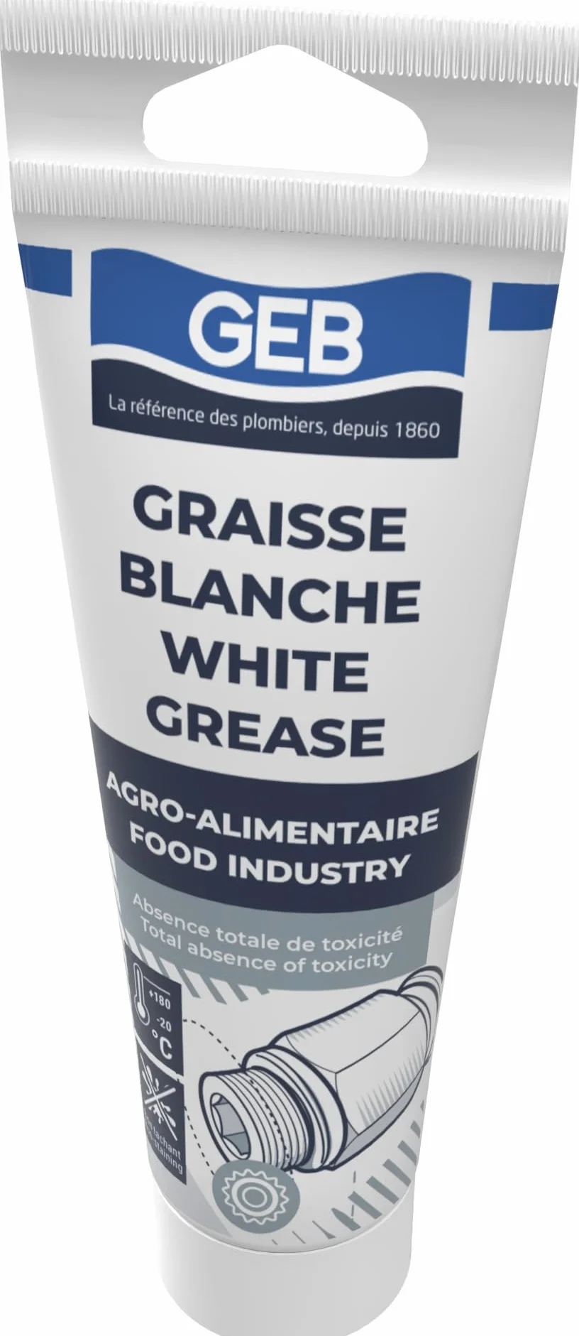 GEB Grasa blanca sin jabón para contacto con alimentos 125 ml lubricación articulaciones rodamientos
