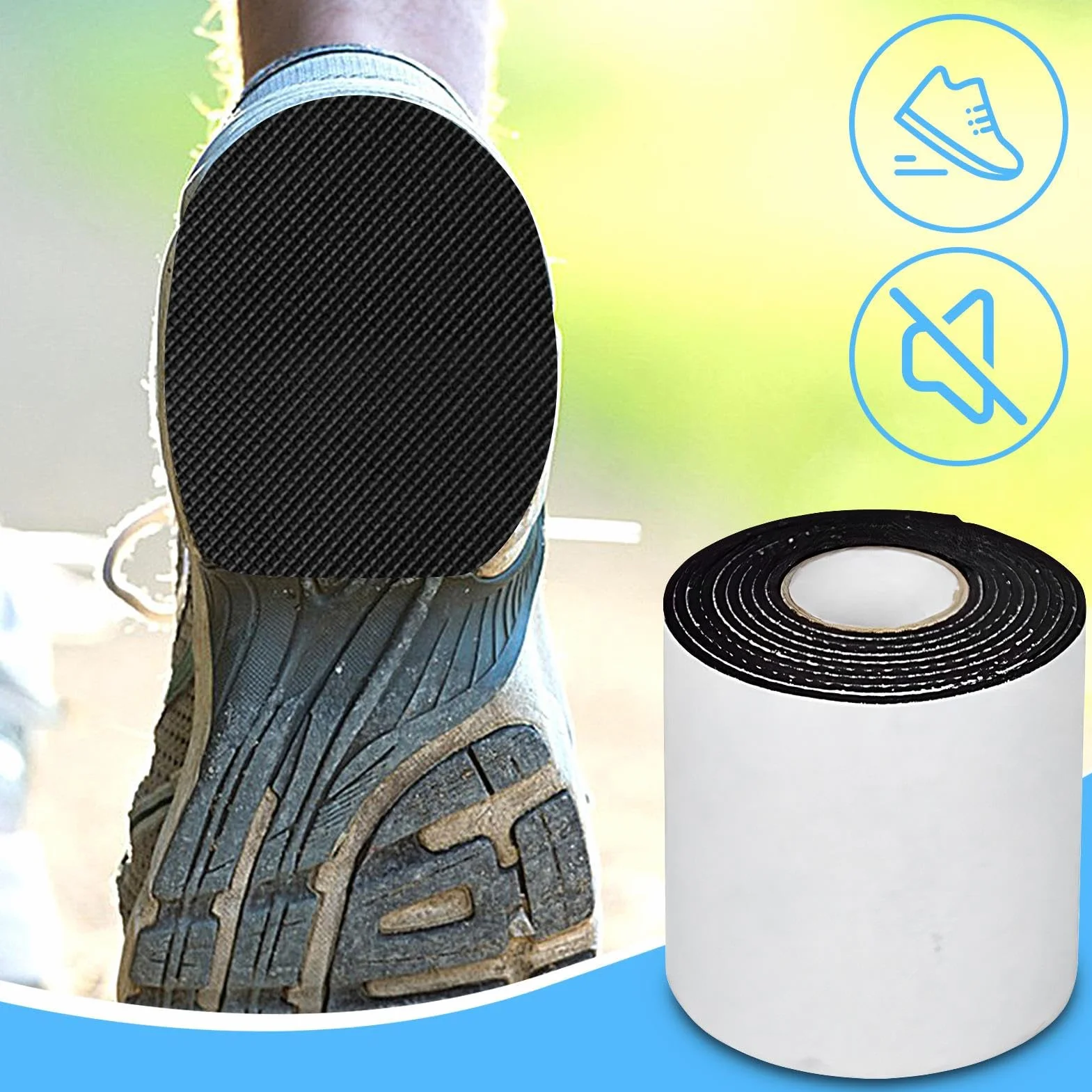 Agarres antideslizantes para zapatos – Cinta adhesiva para zapatos de 3.28 pies de largo, almohadillas antideslizantes para tacones, calcomanías para parte inferior de zapatos, gomitas para zapatos