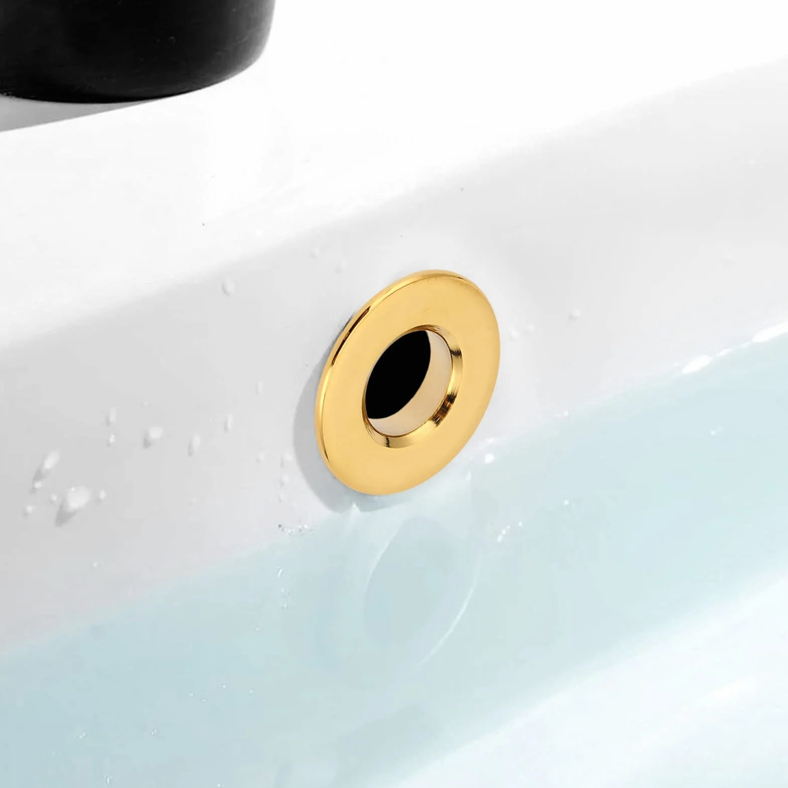 Tapa de desbordamiento para fregadero latón circular - Anillo de repuesto inserto lavabo cocina