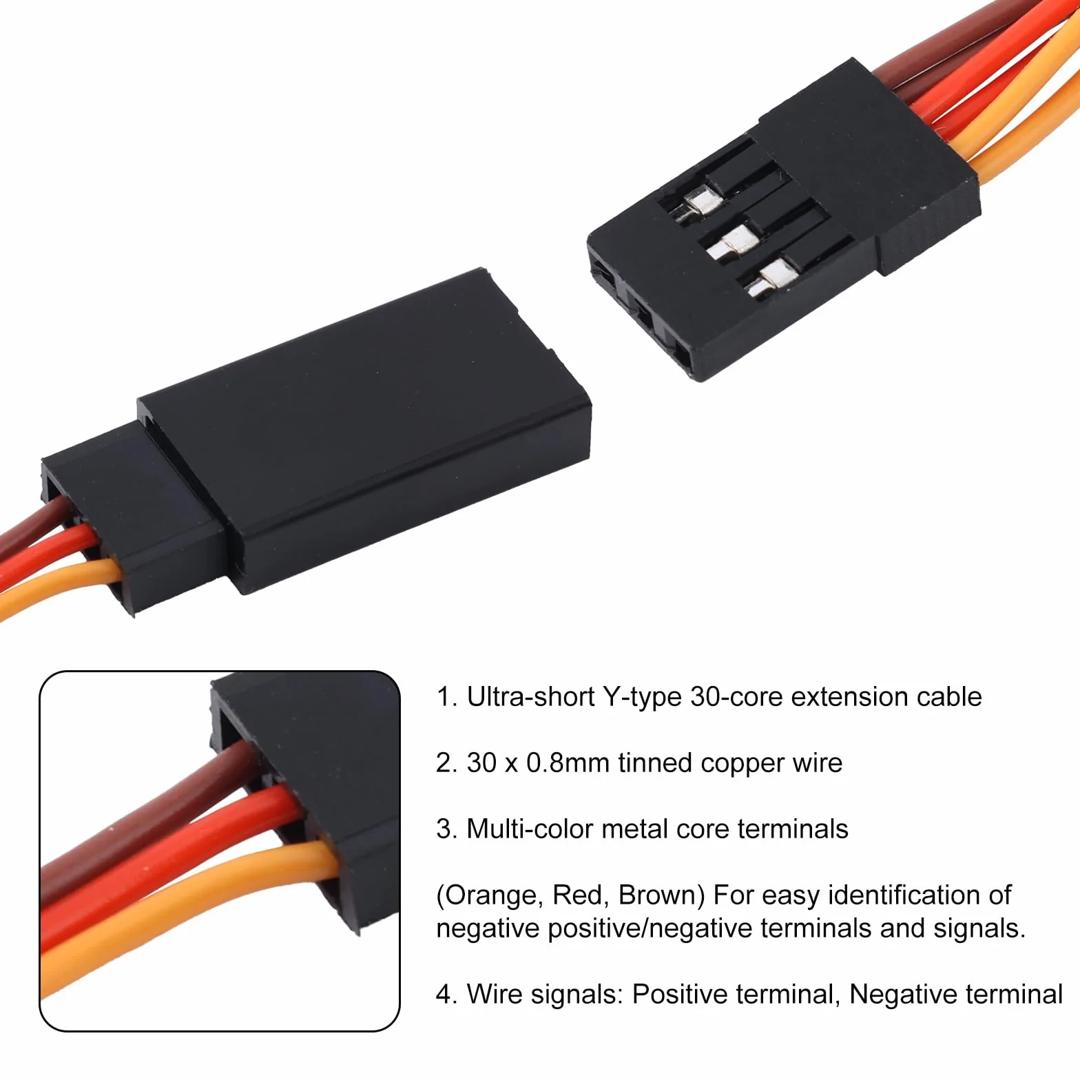 6 Piezas Cable Divisor Servo Y 10 cm Hembra a 2 Machos para JR/Futaba Coches RC Drones