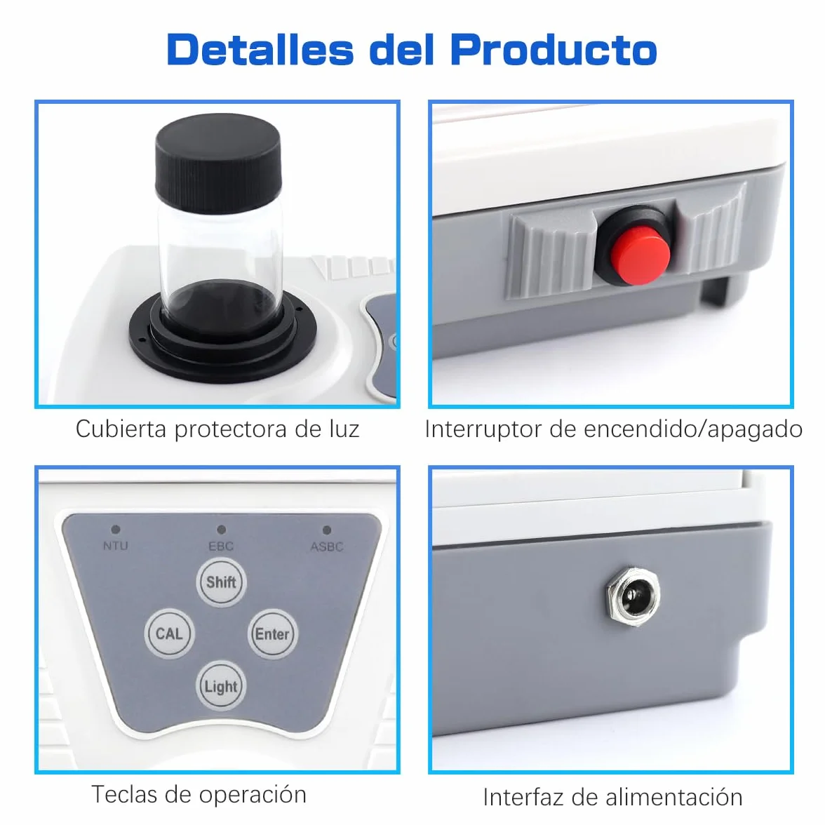 Turbidímetro Portátil 0-200 NTU Medidor de Turbidez Agua con Solución Estándar de Formacina