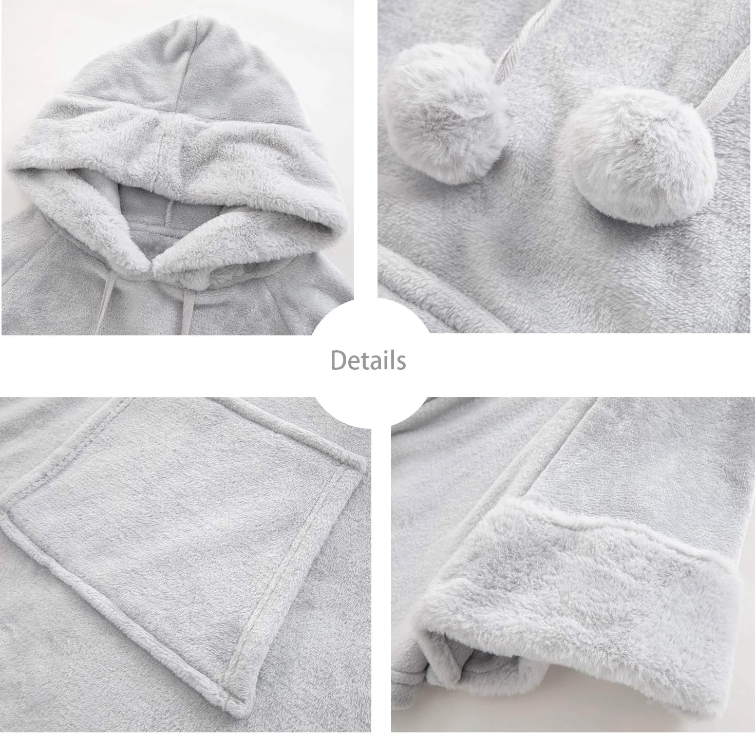 Sudadera con capucha para mujer, súper cálida y acogedora, forro de piel sintética con capucha y bolsillo para adultos, niños y adolescentes