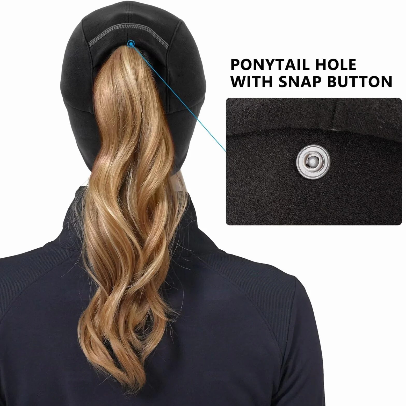 GADIEMKENSD Women's Winter Reflective Fleece Ponytail Hat with Drop Down Ear Warmer for Outdoor Activity Cap