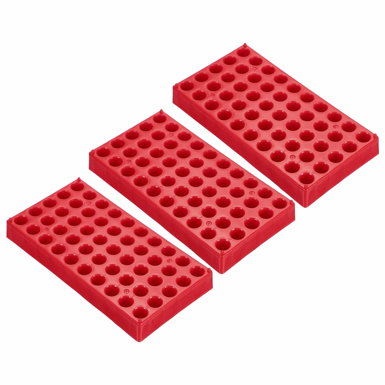 PATIKIL Soporte para Viales de 2ml para Autosamplers, 3 Bandejas Apilables de 50 Pocillos, Rojo