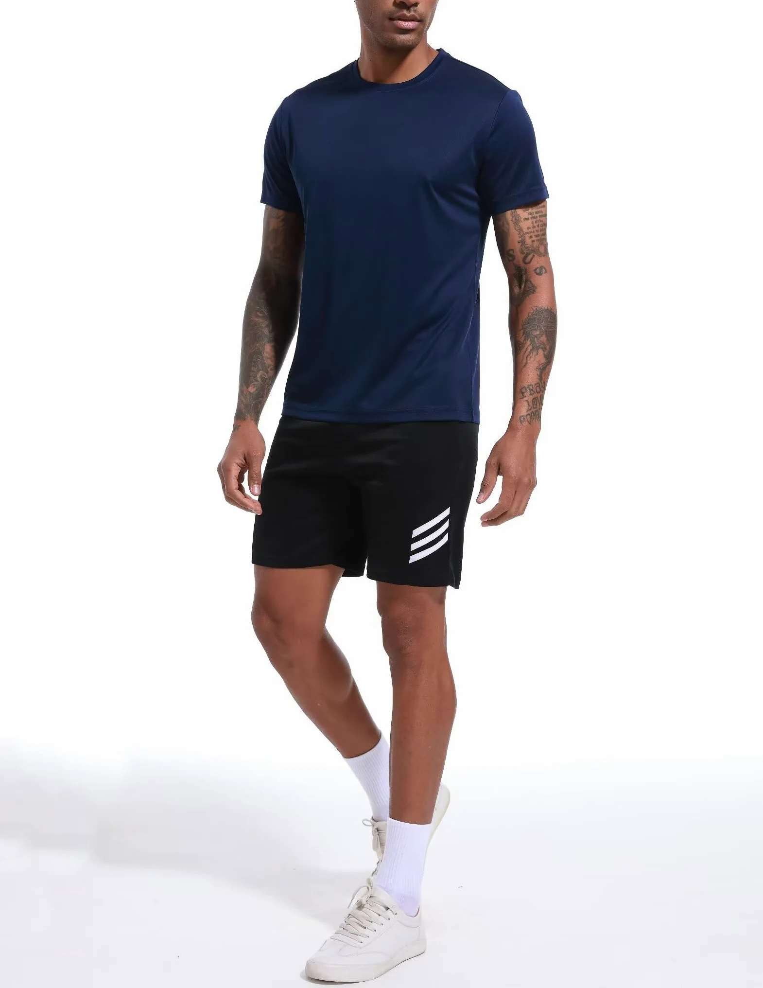 OYGSieg Paquete de 6 camisetas de entrenamiento para hombre, de manga corta, atléticas, de secado rápido, cuello redondo, para correr