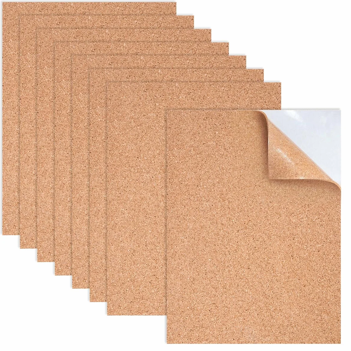 Tablero Autoadhesivo para Manualidades 8 Piezas 29,7x21cm A4 Corcho Autoadhesivas