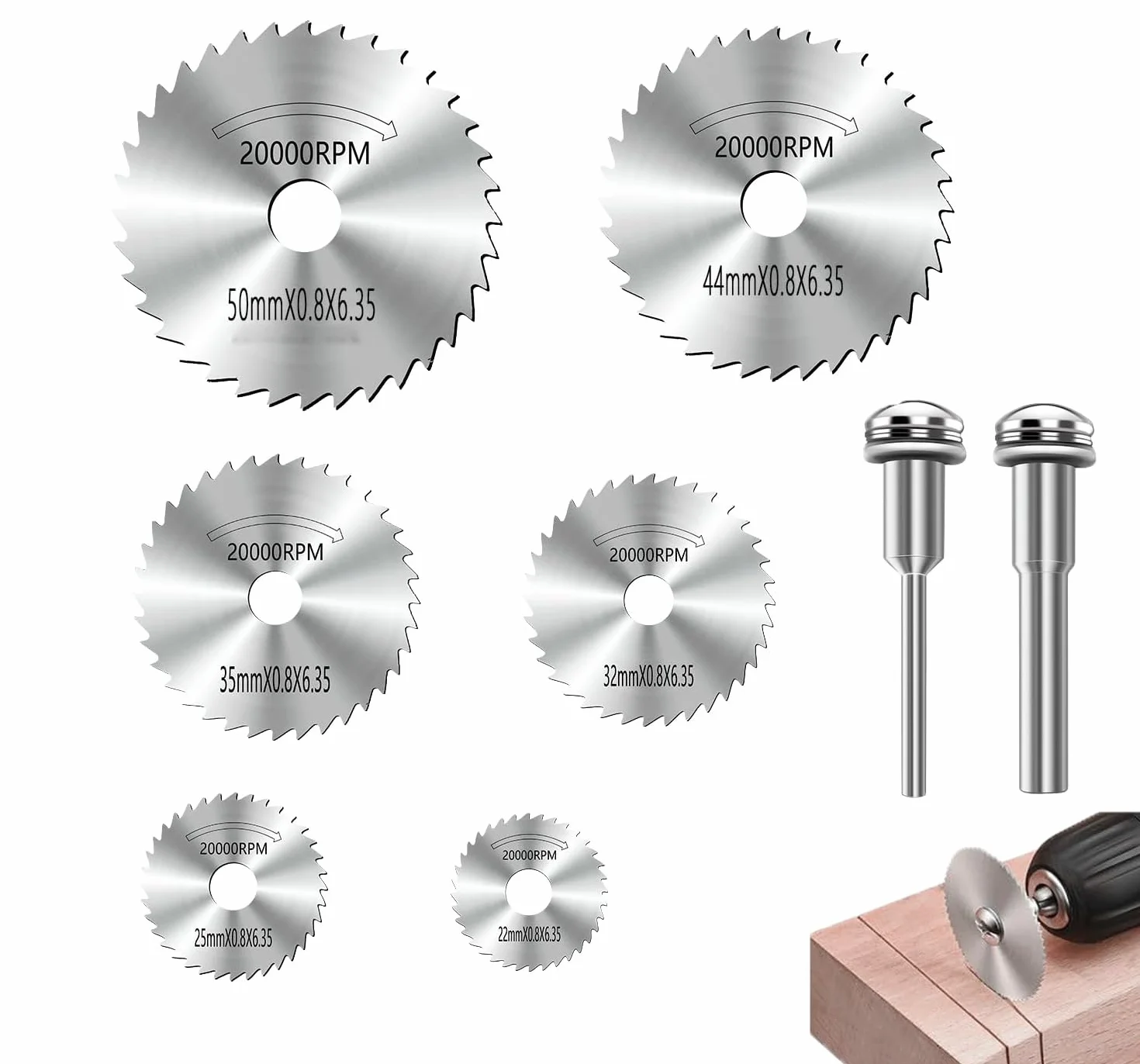 Hoja de sierra circular acero 8 piezas para madera plástico metal herramientas multifuncionales