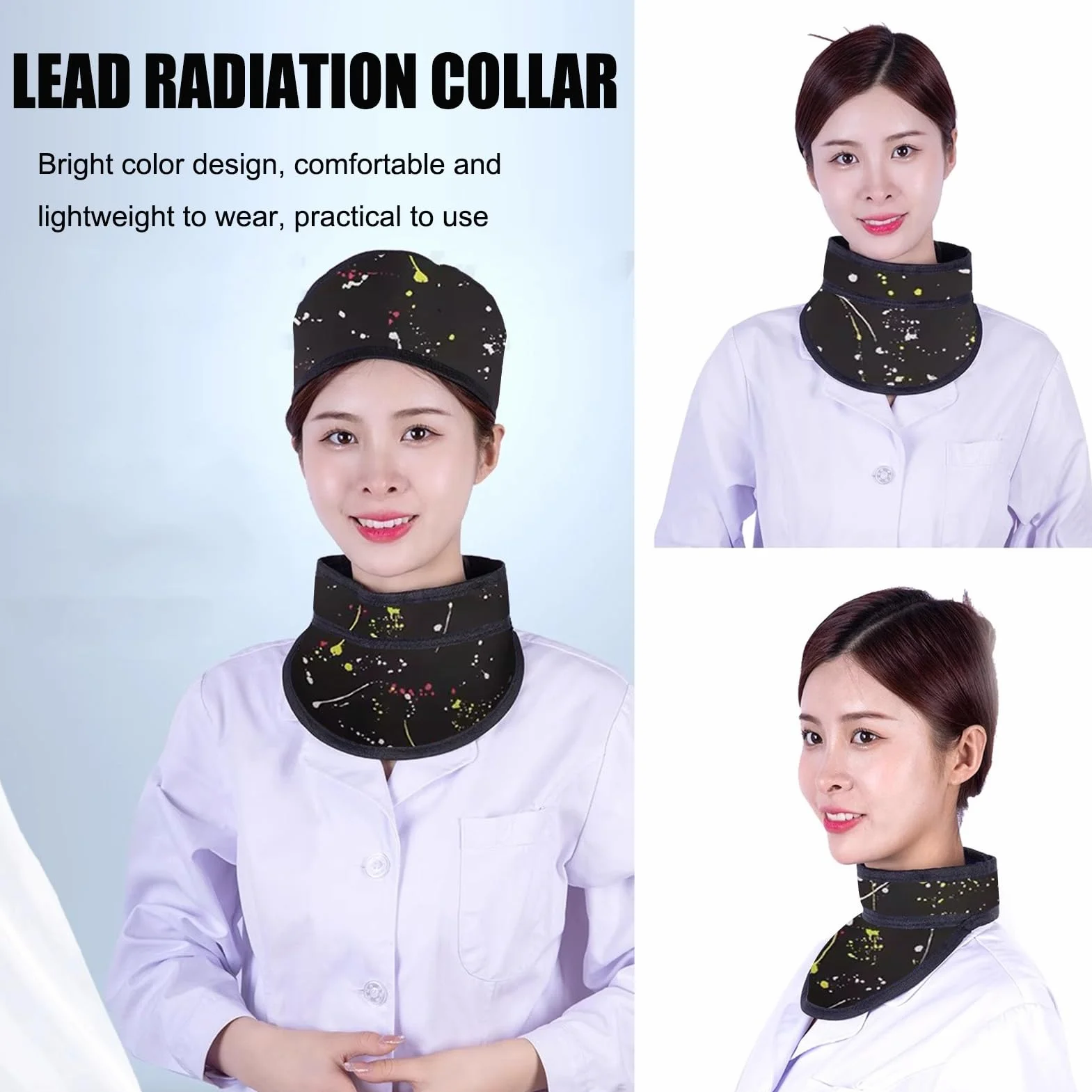 Delantal de Plomo Collar Protector de Tiroides Radiografía Dental 0.5mmPb Azul