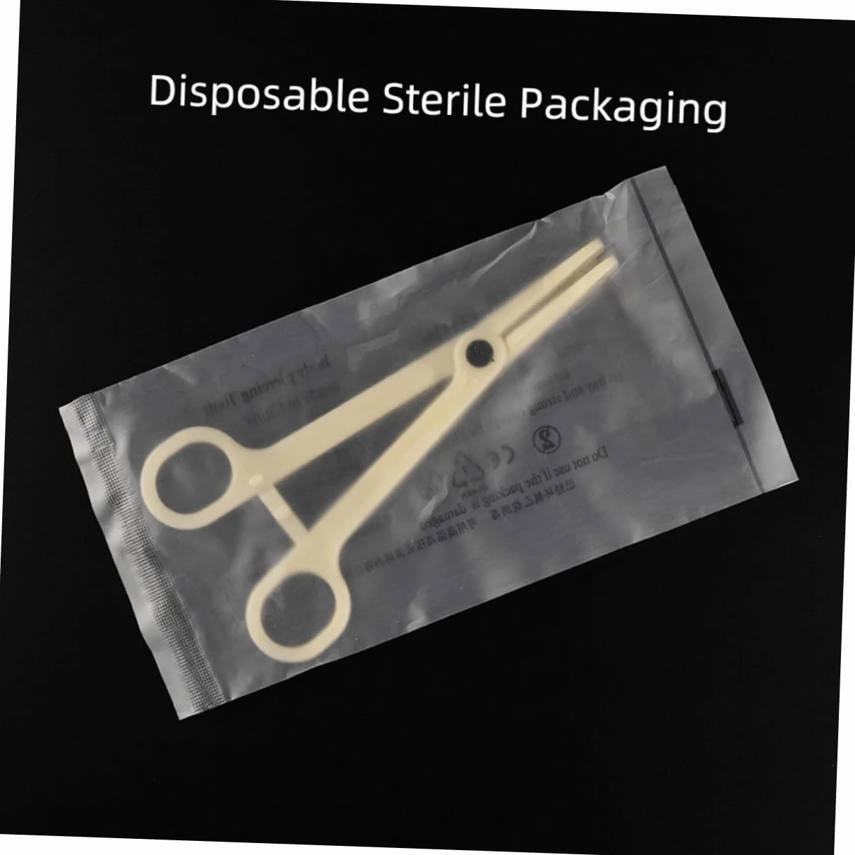 VALICLUD 5 piezas pinzas redondas desechables esterilizadas piercing forceps para labios nariz ombligo cejas