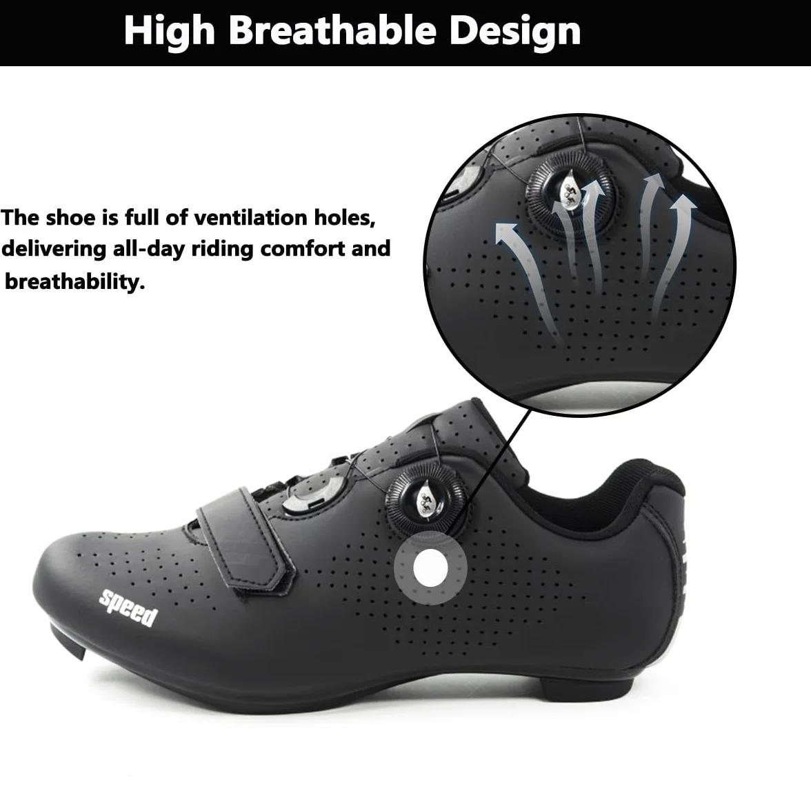 Fansu Zapatillas de Ciclismo Carretera, con Calas Delta, Zapatillas Ciclismo Hombre Compatibles con Look SPD SPD-SL Delta Lock, Zapatillas para Bicicleta de Interior Exteriores