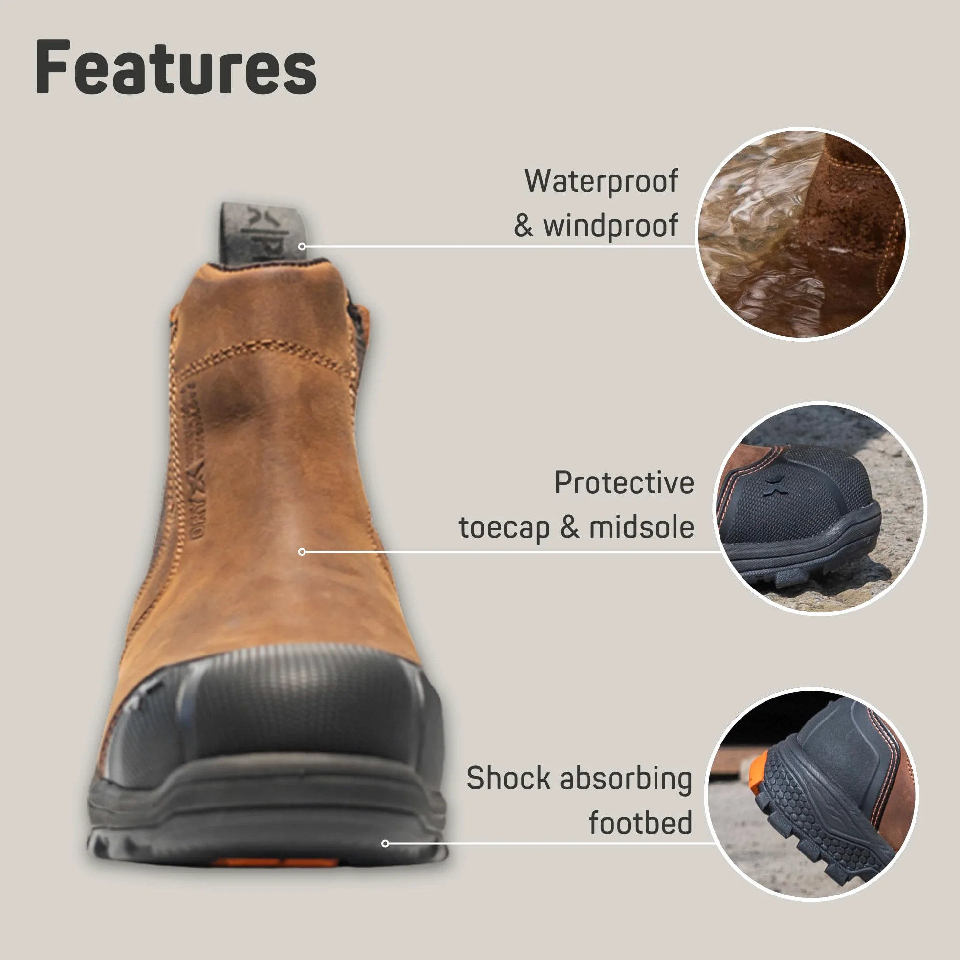 Xpert xp740 Vulcan Mens Negro Composite Toe Seguridad Distribuidor Boot