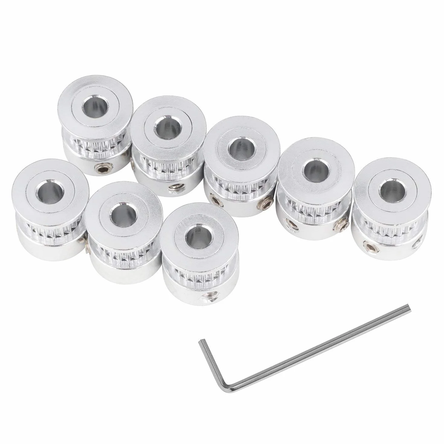 Polea de correa de distribución TUZUK GT2 20 dientes 5mm 8pcs con correa dentada 5m 2mm paso 6mm para impresora 3D CNC