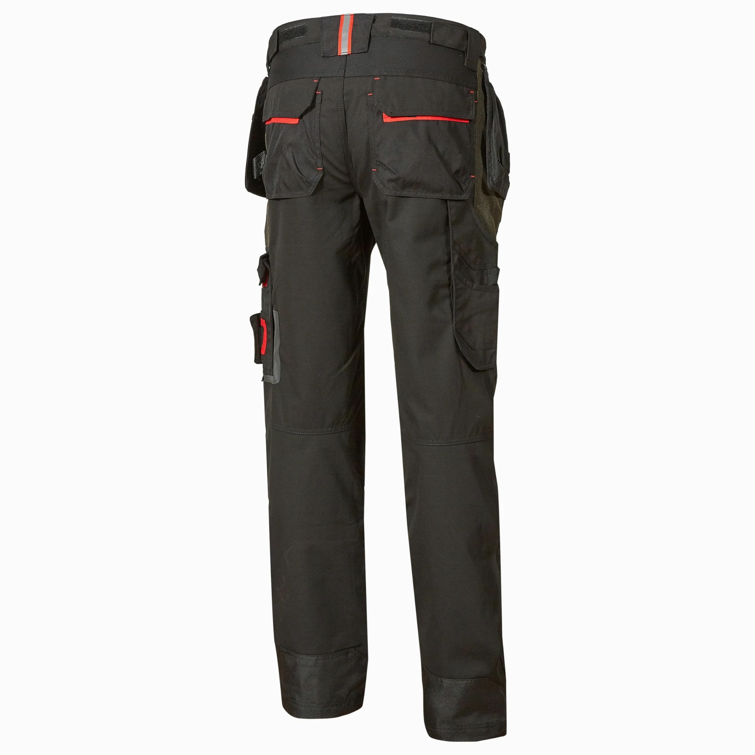 U-Power RACE, pantalón de trabajo para hombre, pantalón cargo con cintura elástica, con bolsillos para rodilleras, multibolsillos, tela cómoda, ropa exterior resistente y duradera - Black Carbon 56