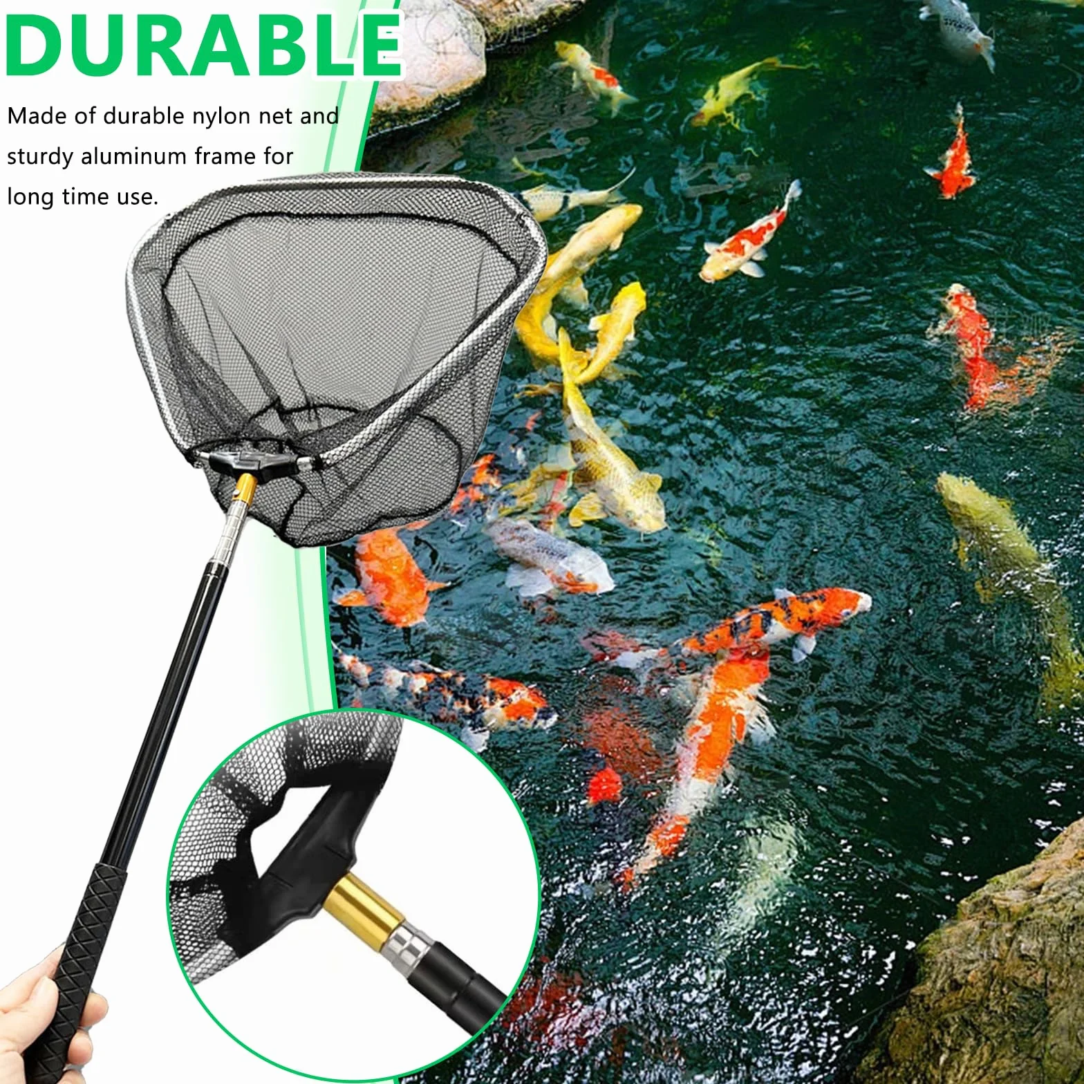 Juego de Recogedor de Pollos Retráctil y Red de Pesca 2 en 1, Kit de Captura con Red para Animales