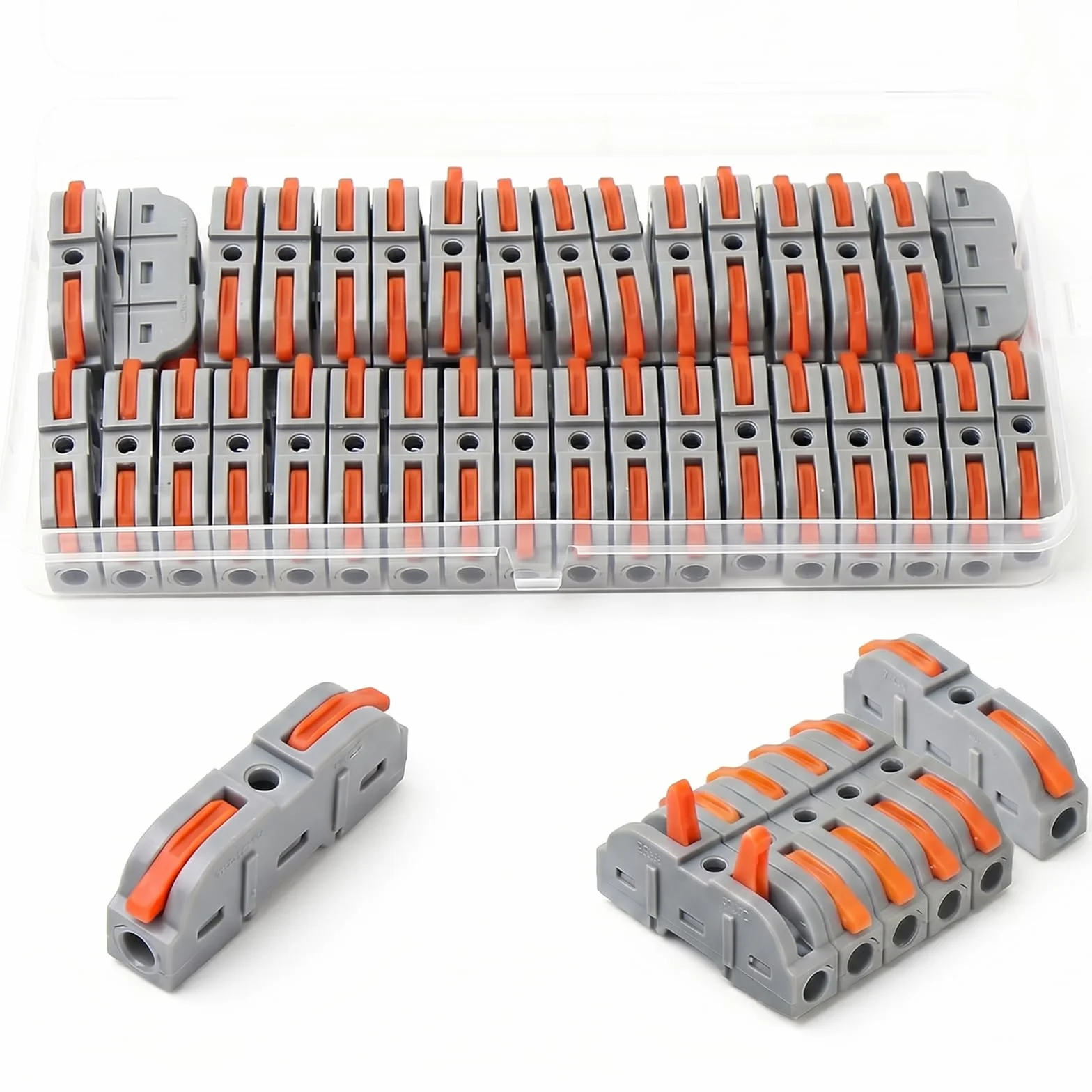 Conectores eléctricos de conexión rápida con palanca