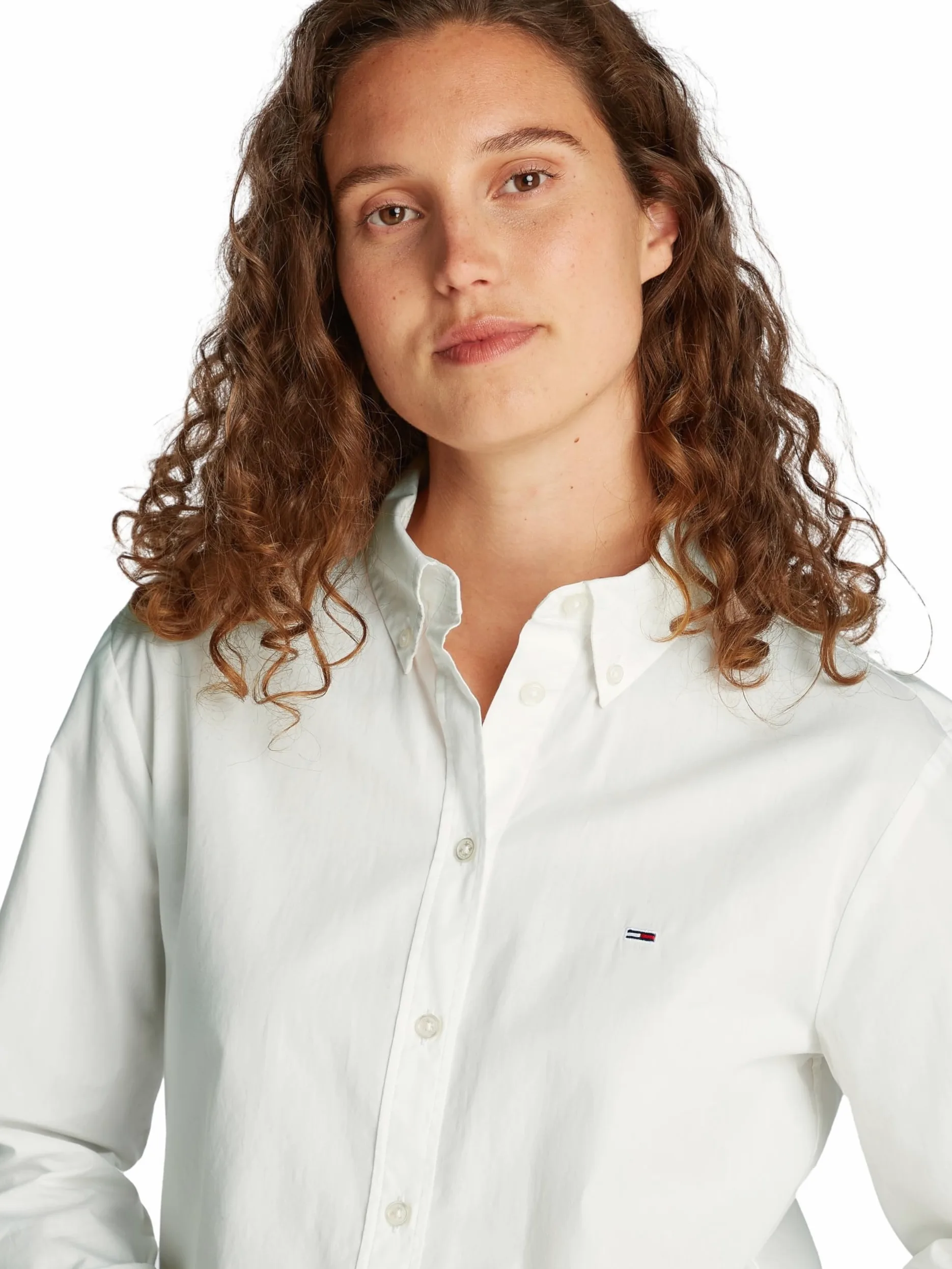 Tommy Jeans Camisa Mujer Pinstripe Poplin Regular Fit