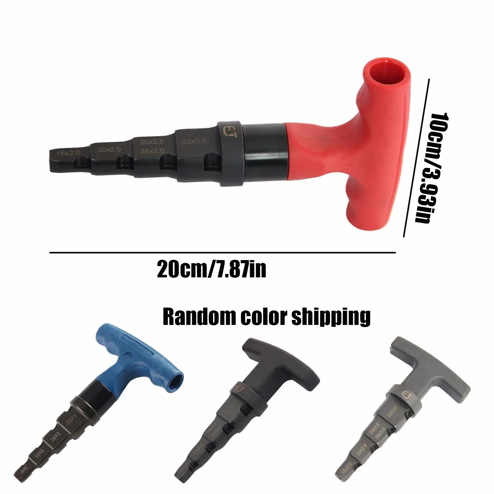 Herramienta de desbarbado y chaflán 4 en 1 para tubo de metal 15-32 mm con carraca giratoria