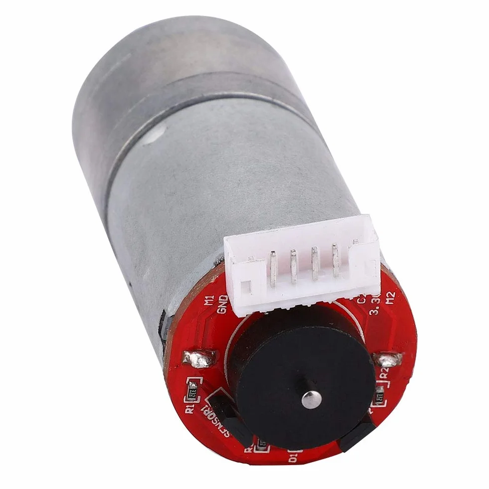 Motorreductor DC 12V Encoder 65mm Caja de Cambios Magnética Kit de Ruedas Full Metal Para Smart Car Robot 40RPM