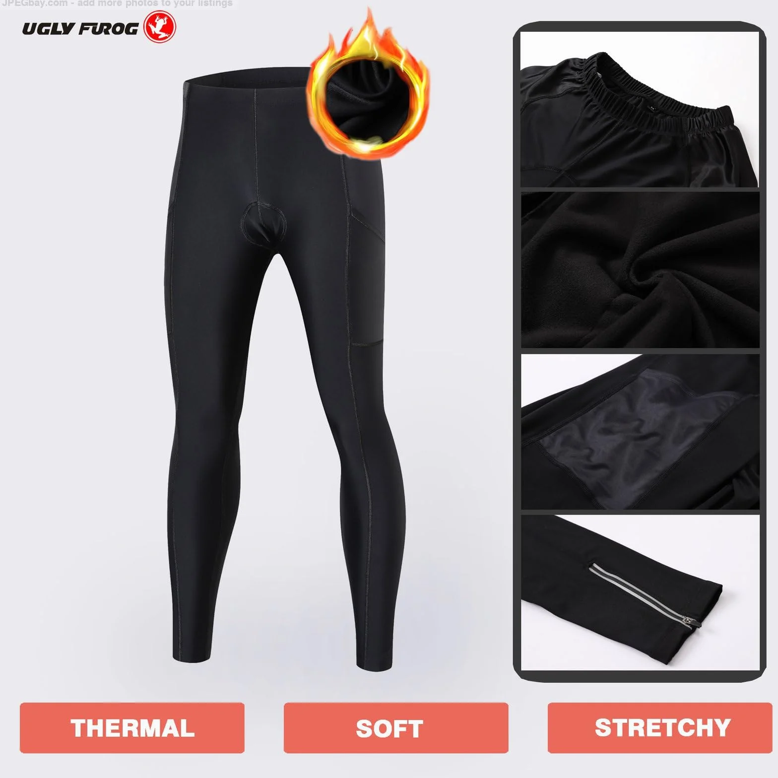 UGLY FROG Invierno Pantalones Ciclismo Hombre Relleno Acolchado Largo Bicicleta MTB Thermal Temperatura 5-15°C