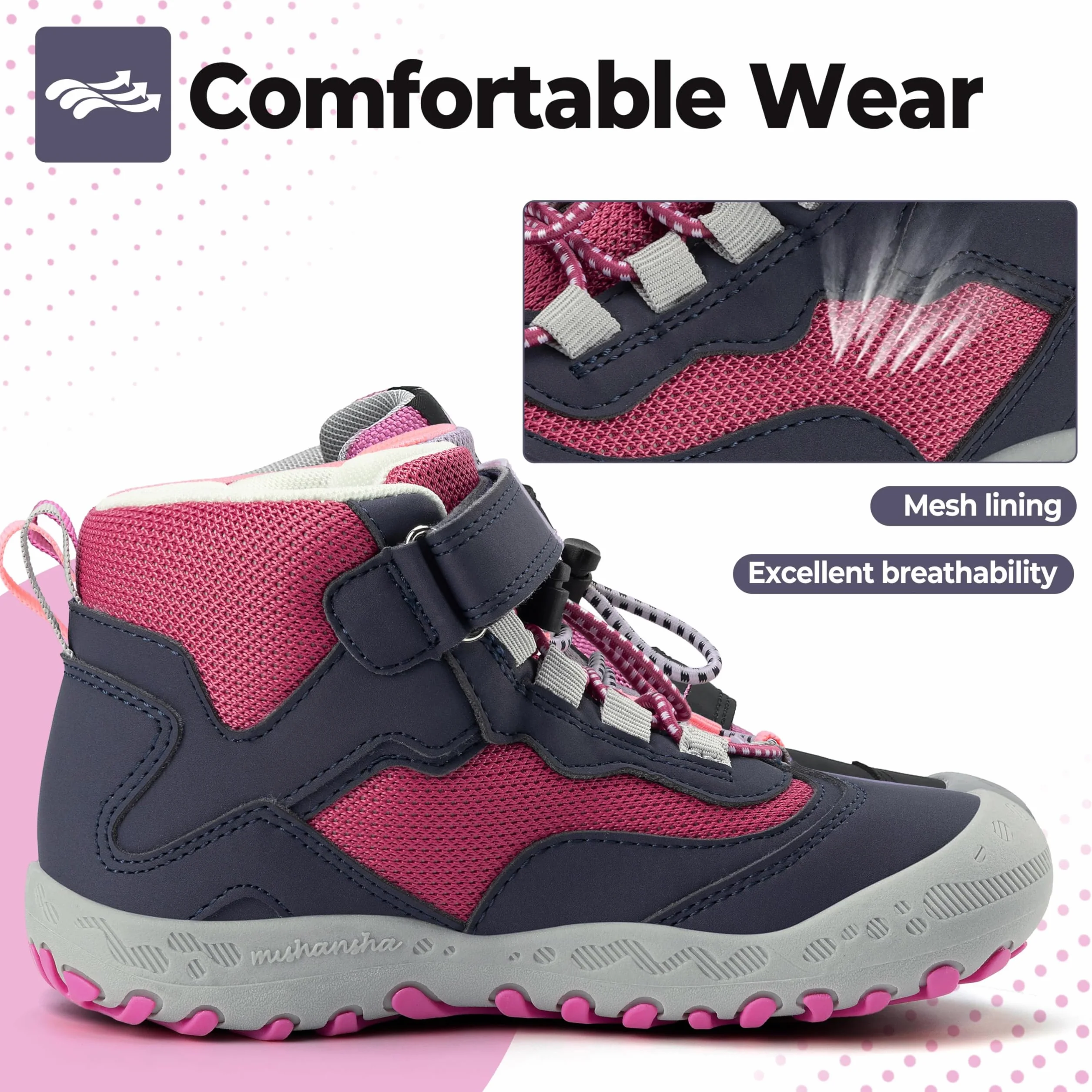 Mishansha Niña Zapatillas de Trekking Cómodas Ligero Botas de Senderismo Transpirables Zapatos de Deporte GR.24-38