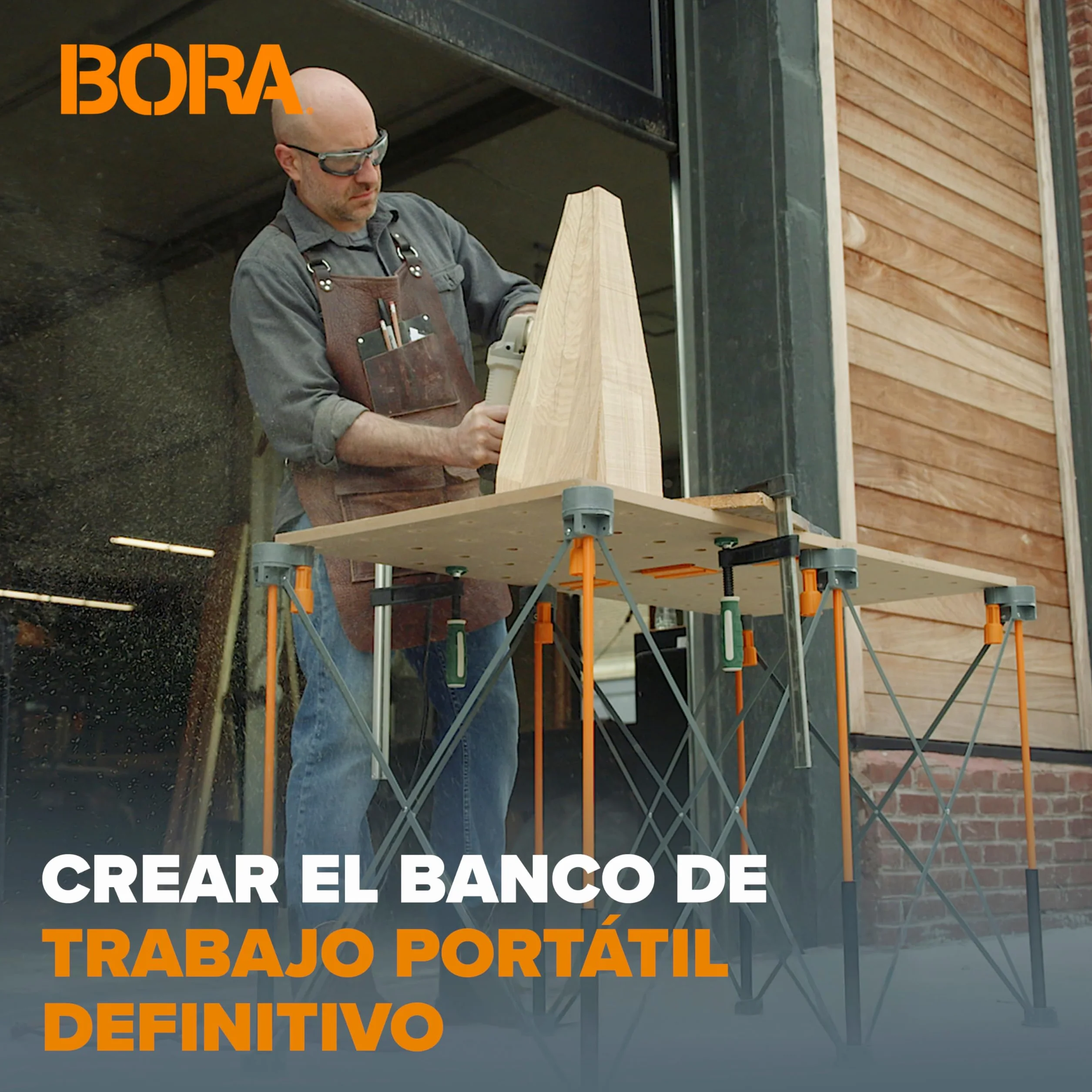 Bora Centipede CK22TM Mesa de Banco de Trabajo 24 x 48 Pulgadas con Parte Superior de Madera y Agujeros de 20 mm