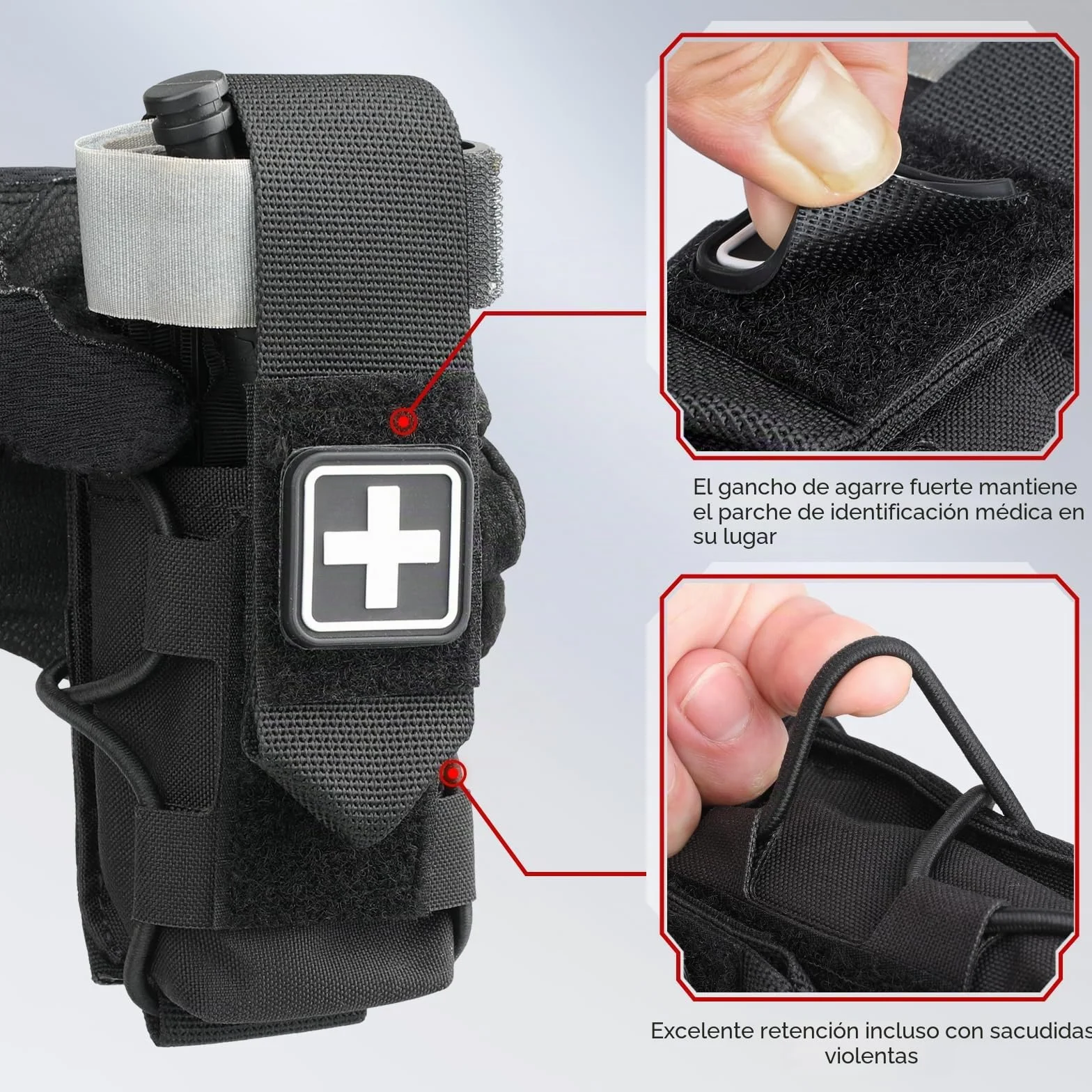 WYNEX Soporte para torniquete MOLLE IFAK TQ Holder Tactical Medical Pouch Holster Kit de primeros auxilios