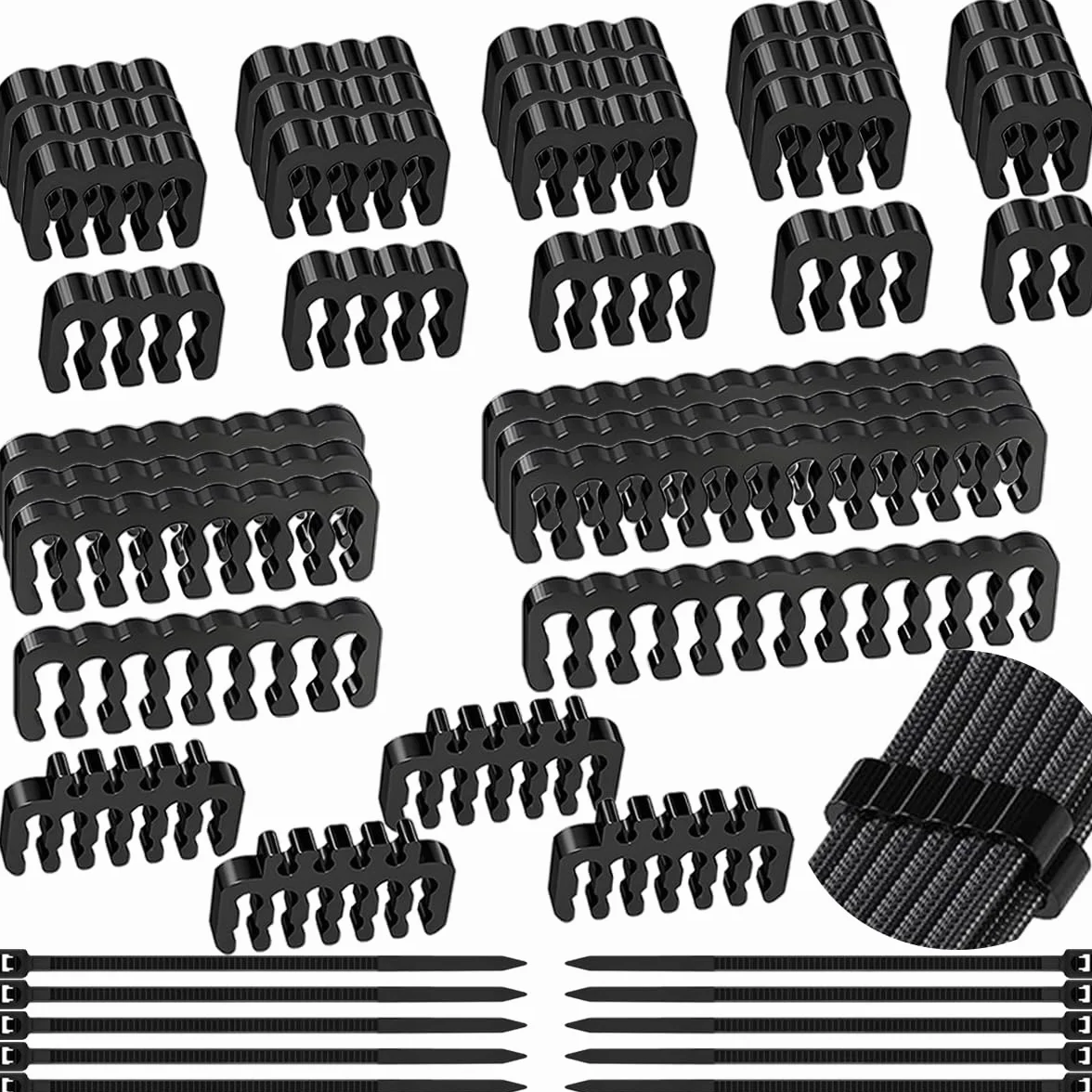 Peine para cables de PC Kit 32 piezas Gestión de cables PSU modular 12+4P 16P 24P 8P 6P 4P