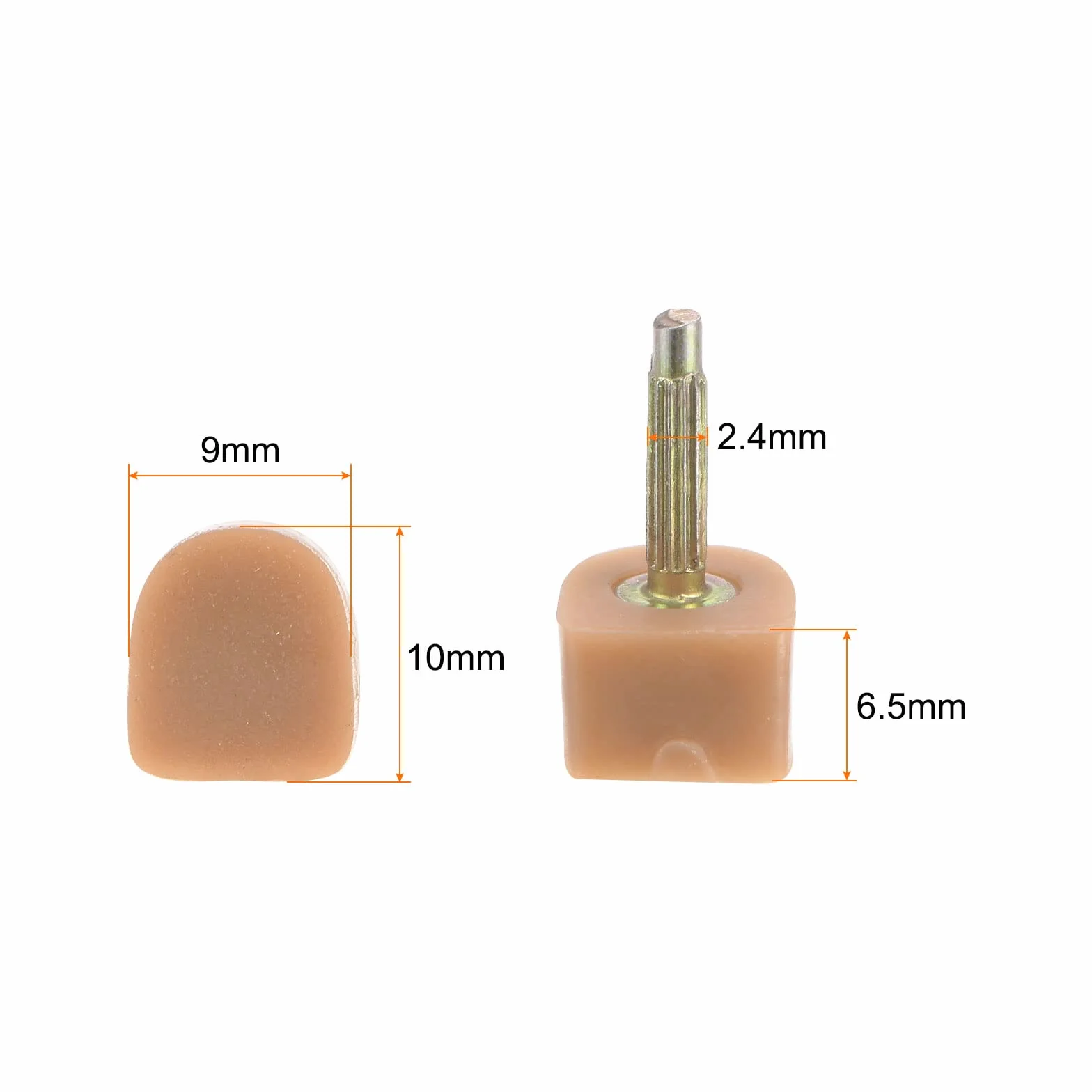 sourcing map Tapas de Tacón Alto de TPU para Mujer 5 Pares, Clavijas de Tacón Alto Zapato de 2,4mm, Tapones de Reemplazo en Forma de U 10x9mm para Reparación Zapatos, Beige