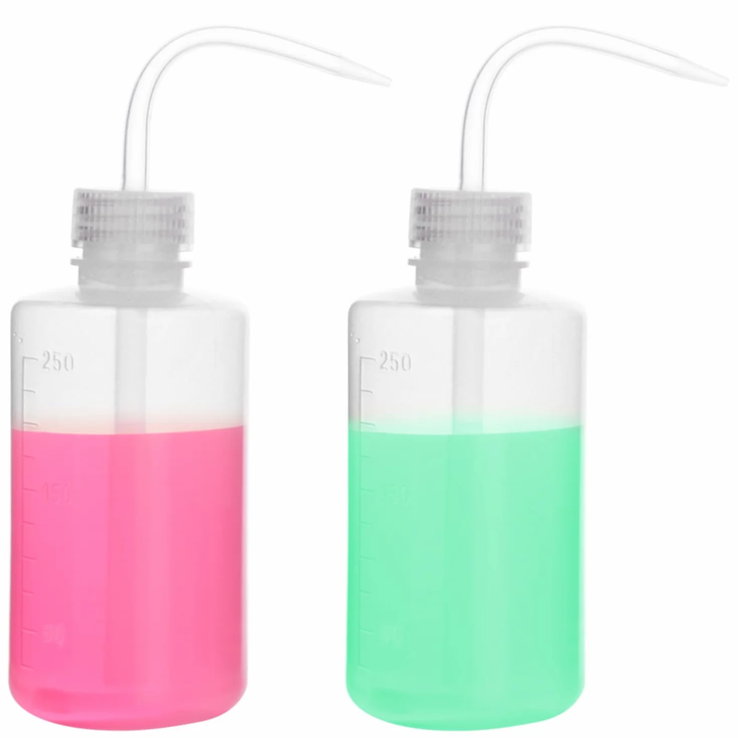 Botella de Lavado 250 ml, 2 Paquete, LDPE, Boca Estrecha, Squeeze Wash Bottle