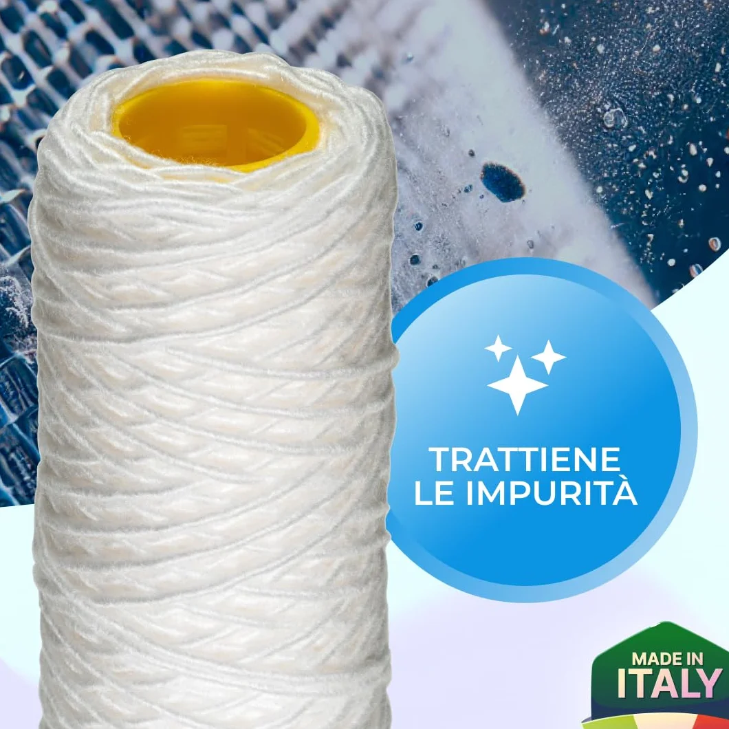 Cartucho filtrante para filtro de agua en hilo enrollado, 5 pulgadas, 50 micras, 1 unidad