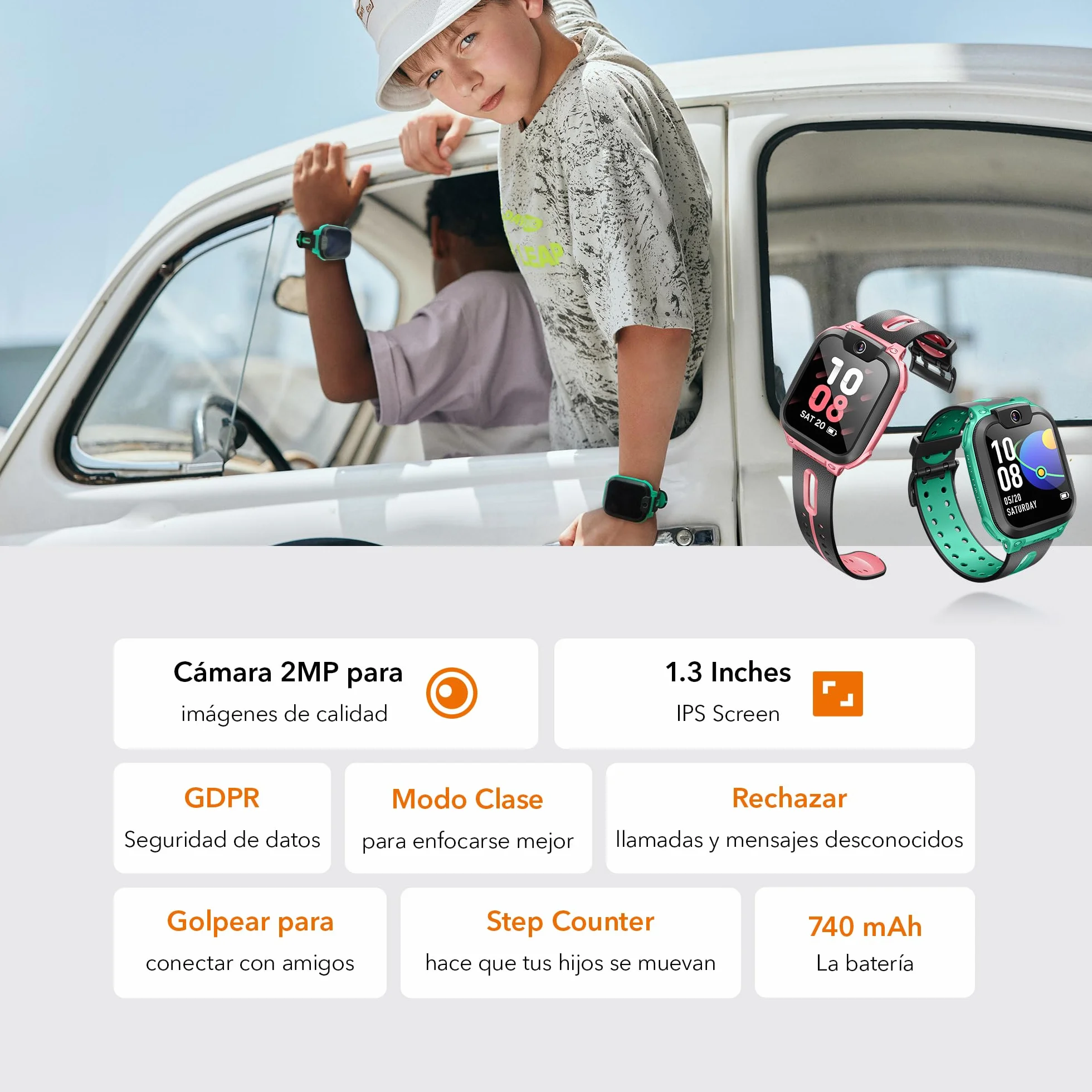 imoo Z1 Reloj Inteligente Niño 4G, Reloj Niño con Videollamada, Reloj GPS Niños con Llamada, Chat, SOS, Smartwatch Niños con Class Mode, Waterproof IPX8, Relojes Niña Watch -Verde