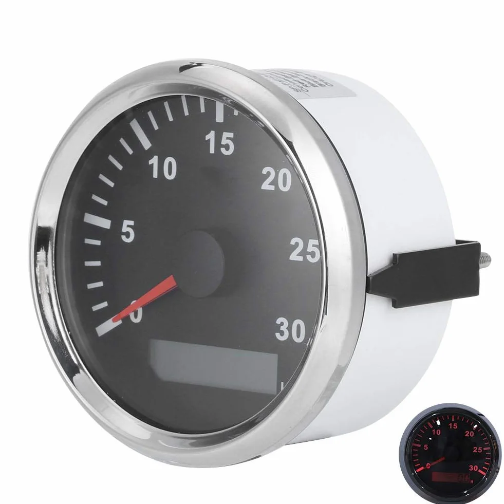 Tacómetro 85mm 12V/24V IP67 Sensor para barcos con pantalla LCD luz roja