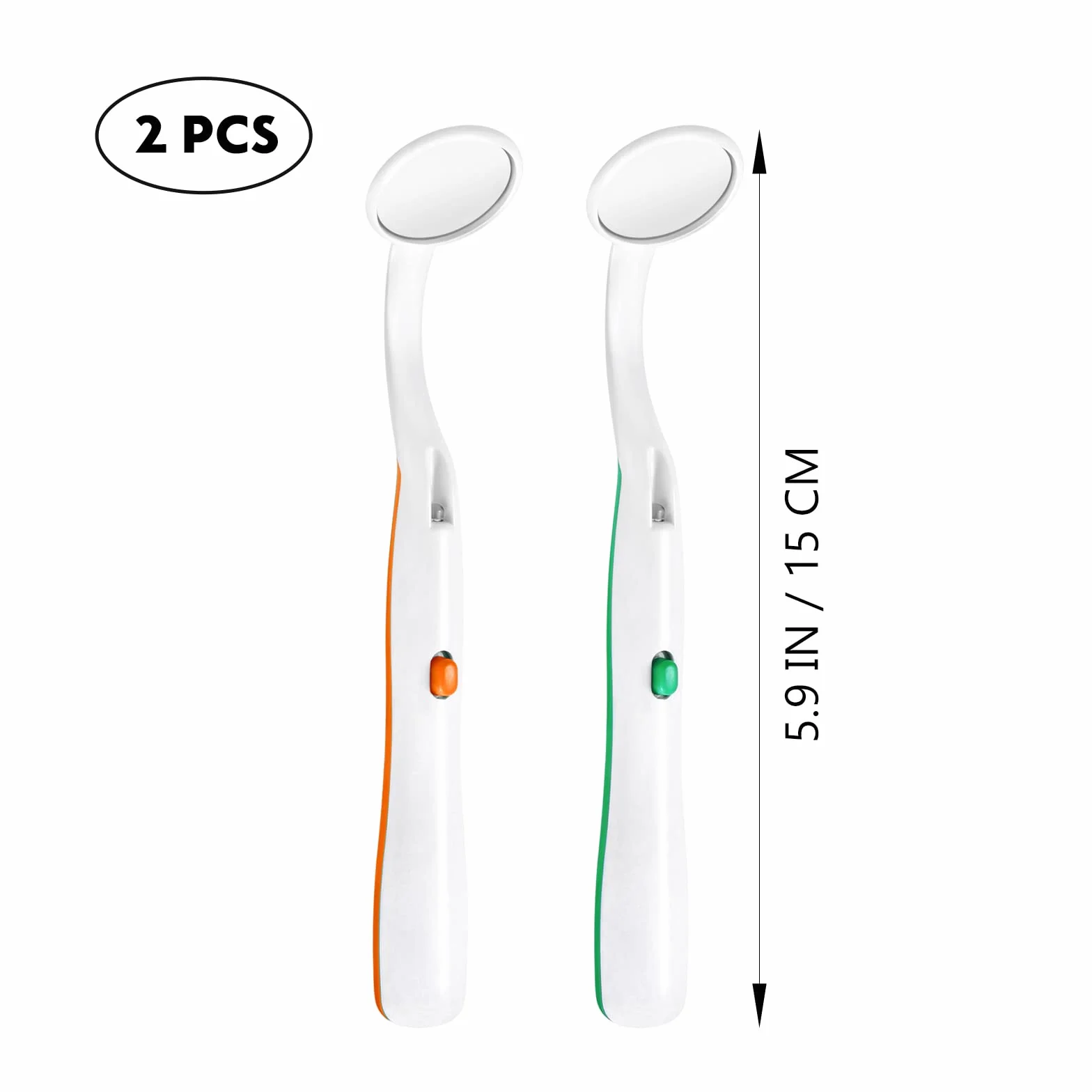 Healifty Espejo dental 2pcs espejo de boca oral ligero inspección dental verde naranja