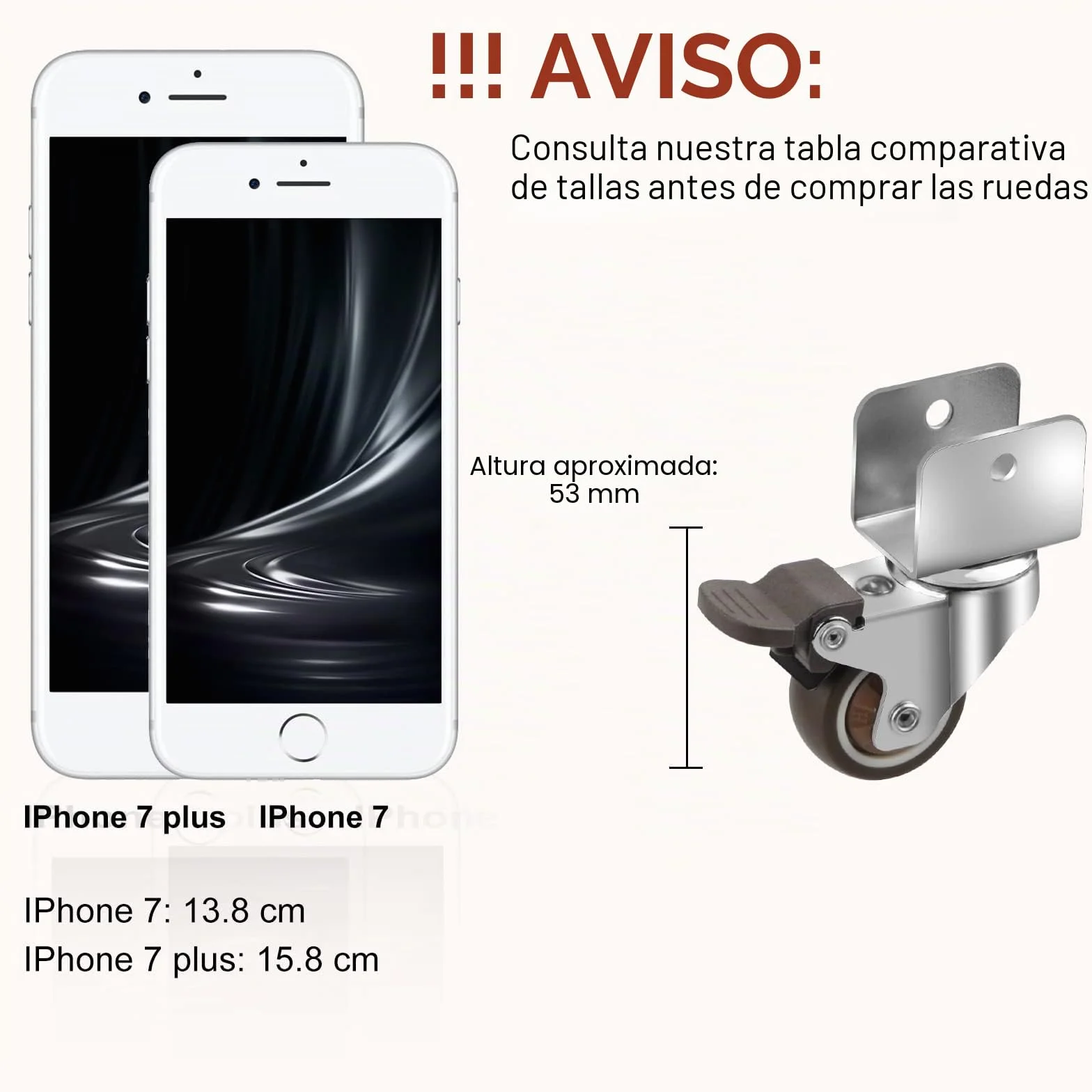CPROSP 4 Redas para Cuna Ruedas con Freno en U φ38mm, Soporte Hasta 60KG, Ruedas Giratorias Silencio, 20MM Apertura