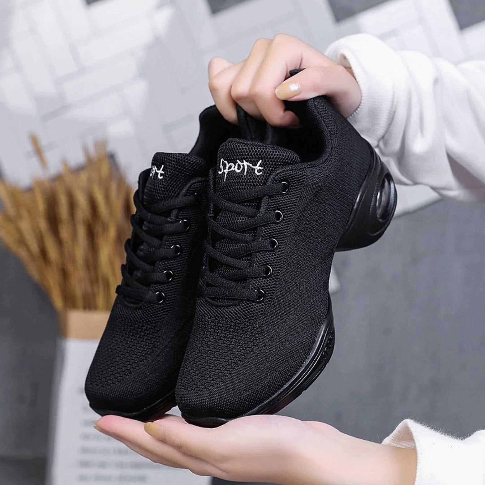 Meidiastra Zapatos de Jazz para Mujer, con Cordones, Suela Dividida, cojín de Aire, Plataforma Moderna