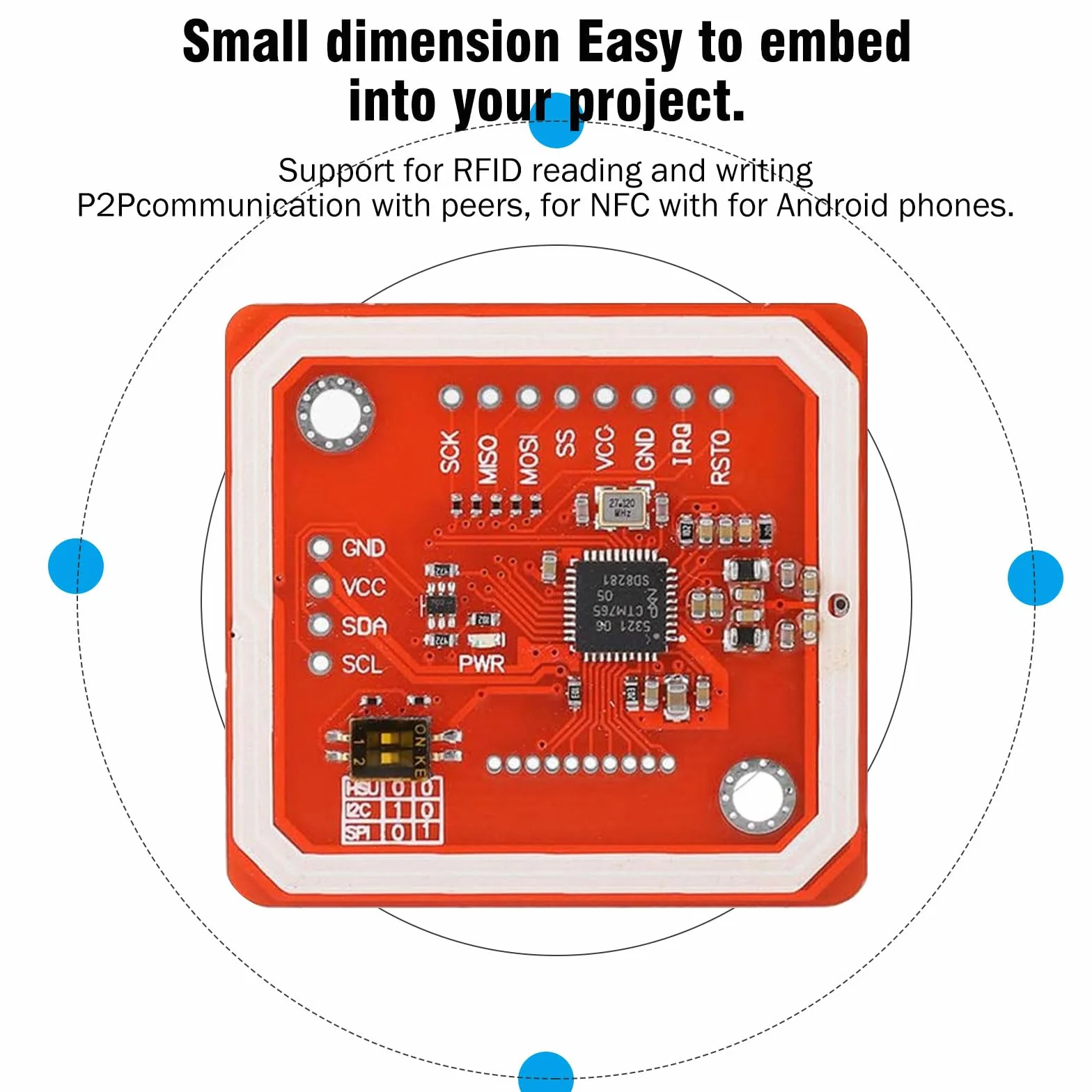 PN532 NFC NXP Módulo RFID V3 Kit Lector I2C SPI HSU 2 Piezas