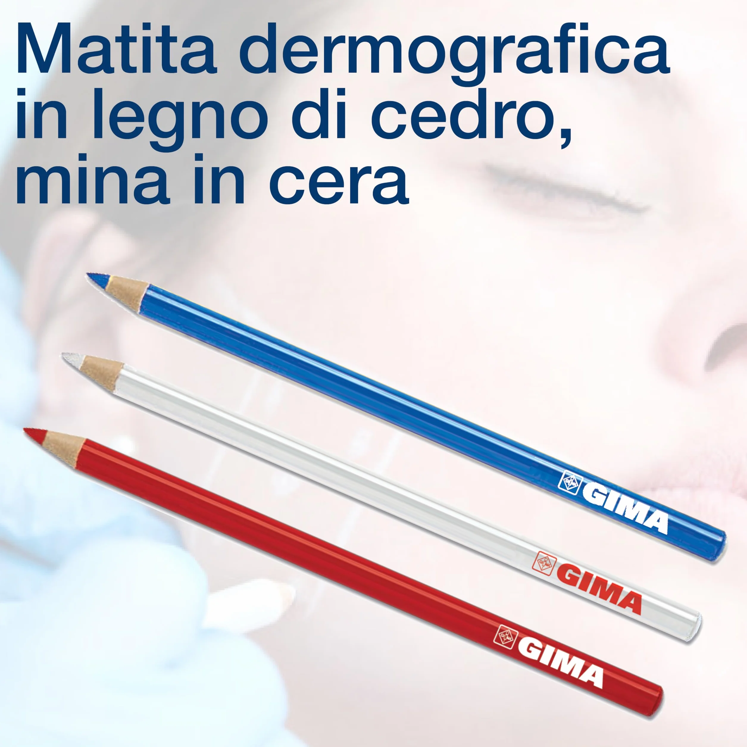 Gima Lápiz dermatológico 6 piezas blanco para marcar la piel