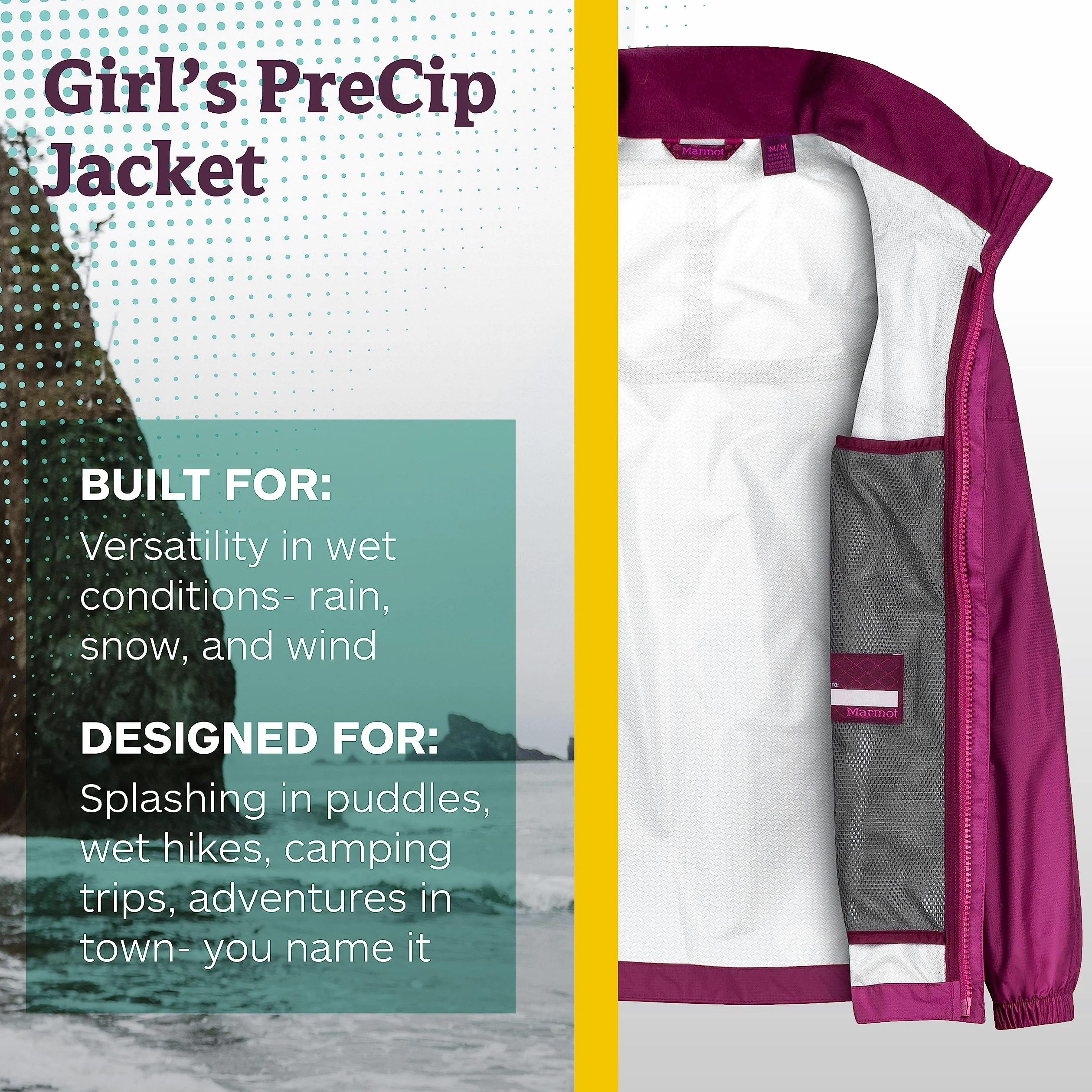 Marmot PreCip - Chaqueta impermeable ligera para niña