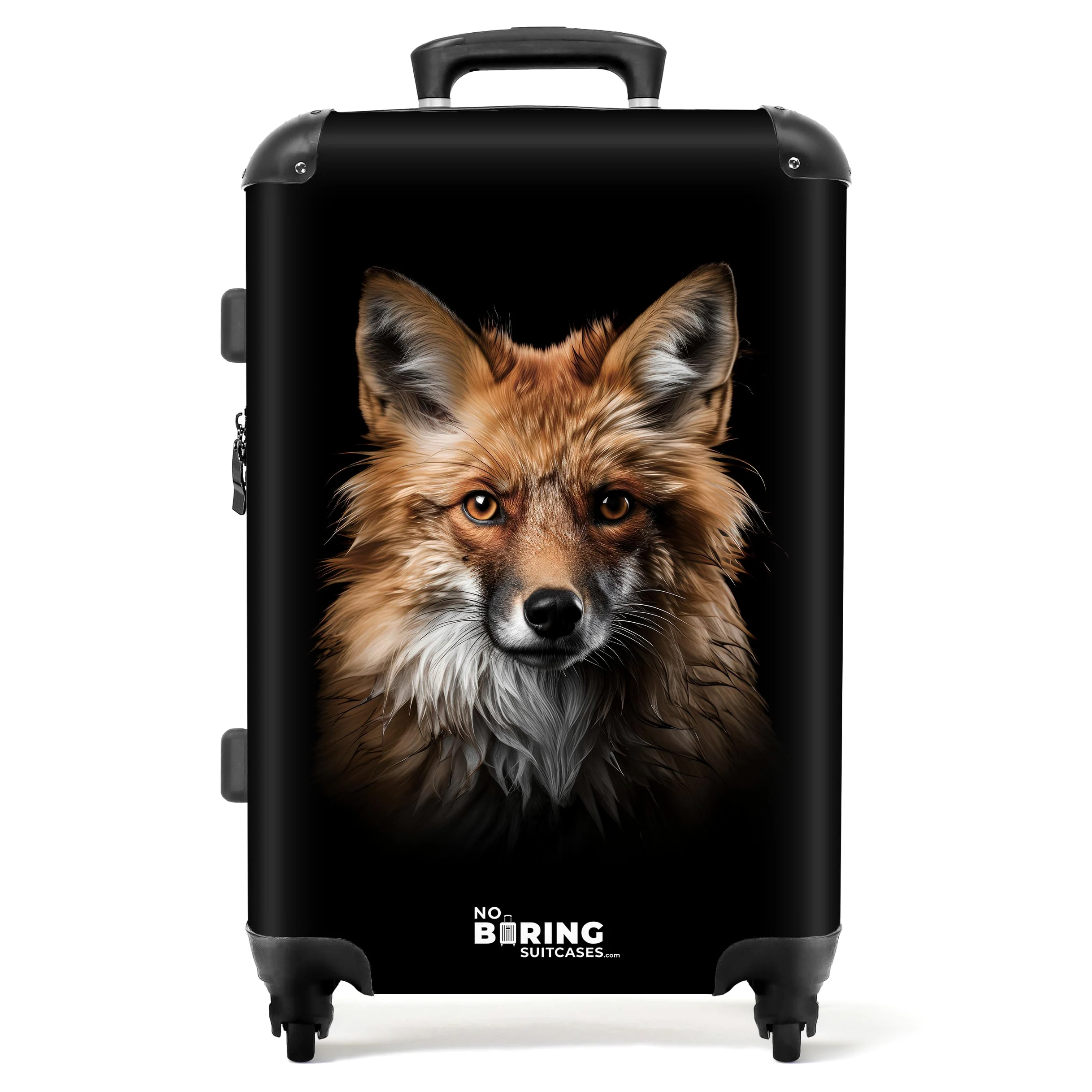 NoBoringSuitcases.com Maleta Mediana 4 Ruedas, de Viaje 23 Kilos, Cerradura TSA, Grande (67 cm - 72 L), Zorro - Naranja