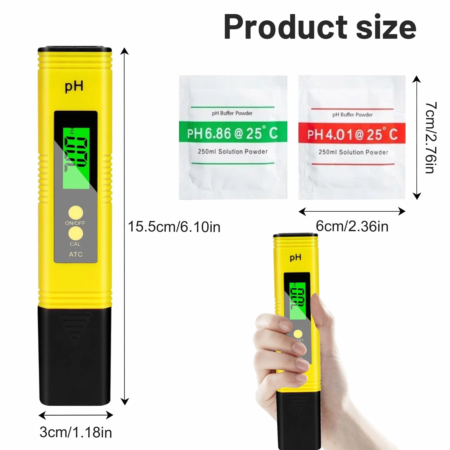 Medidor de PH Digital LCD Portátil Alta Precisión 0,01 0-14 N03-PH Acidity Meter