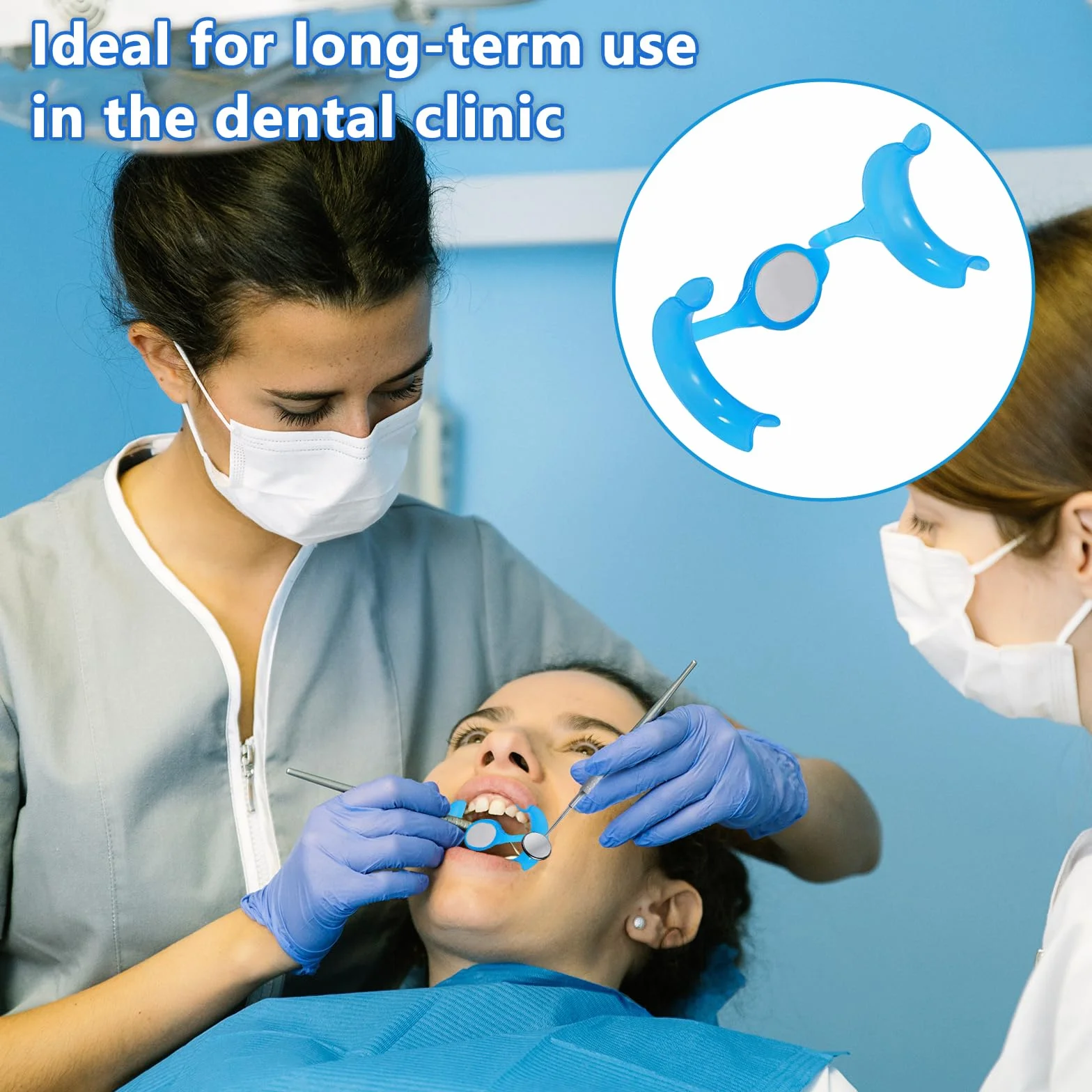 Retractor de mejilla dental con espejo, abridor de boca en forma de M para blanqueamiento y reparación dental, ortodoncia, protector de labios, 10 PCS