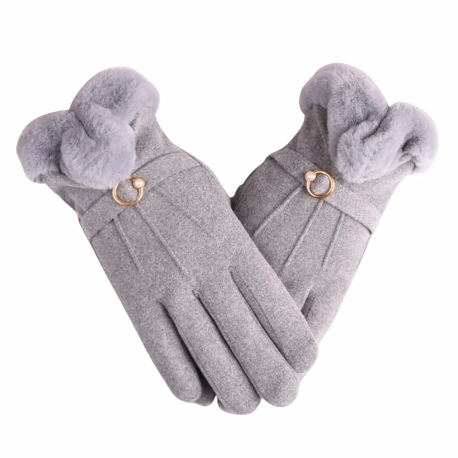 Guantes de invierno para mujer, forro polar grueso, térmicos, resistentes al viento para esquí, correr, ciclismo