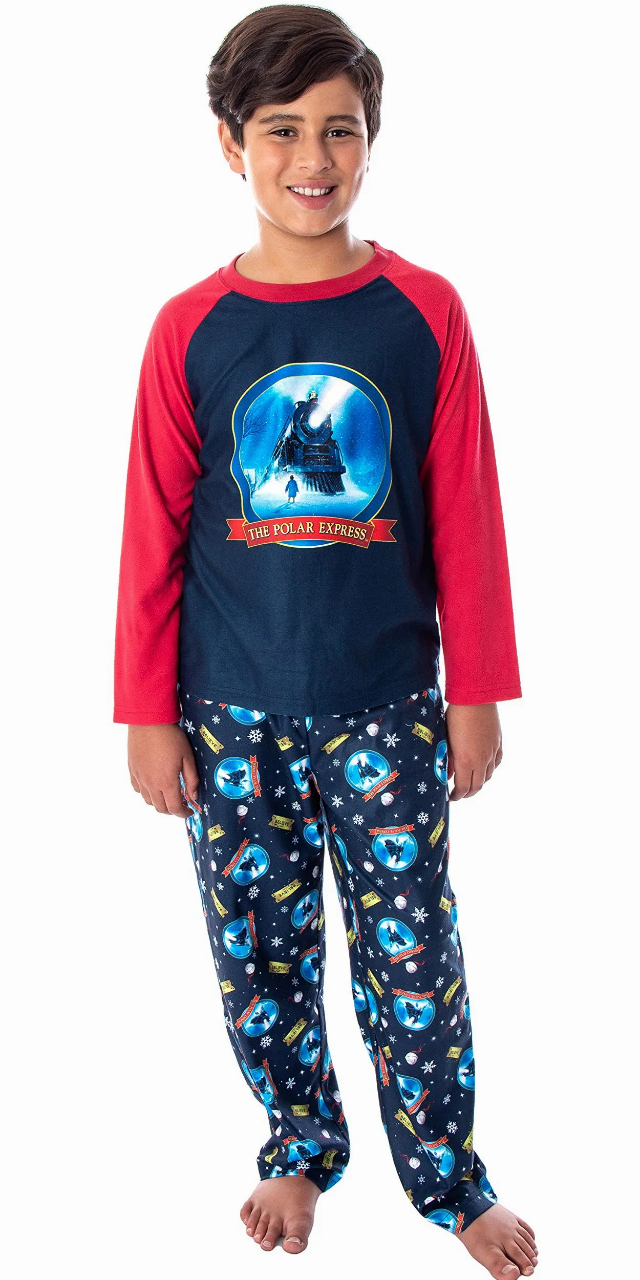 El tren expreso polar Niños Grandes Raglan Pajama Set (6/7)